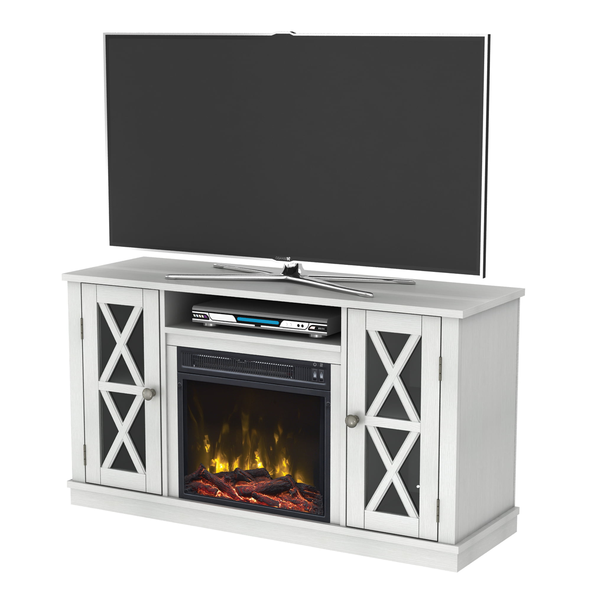 Twin Star Stanton Ridge Electric Fireplace TV Stand for TVs up to 55″. White