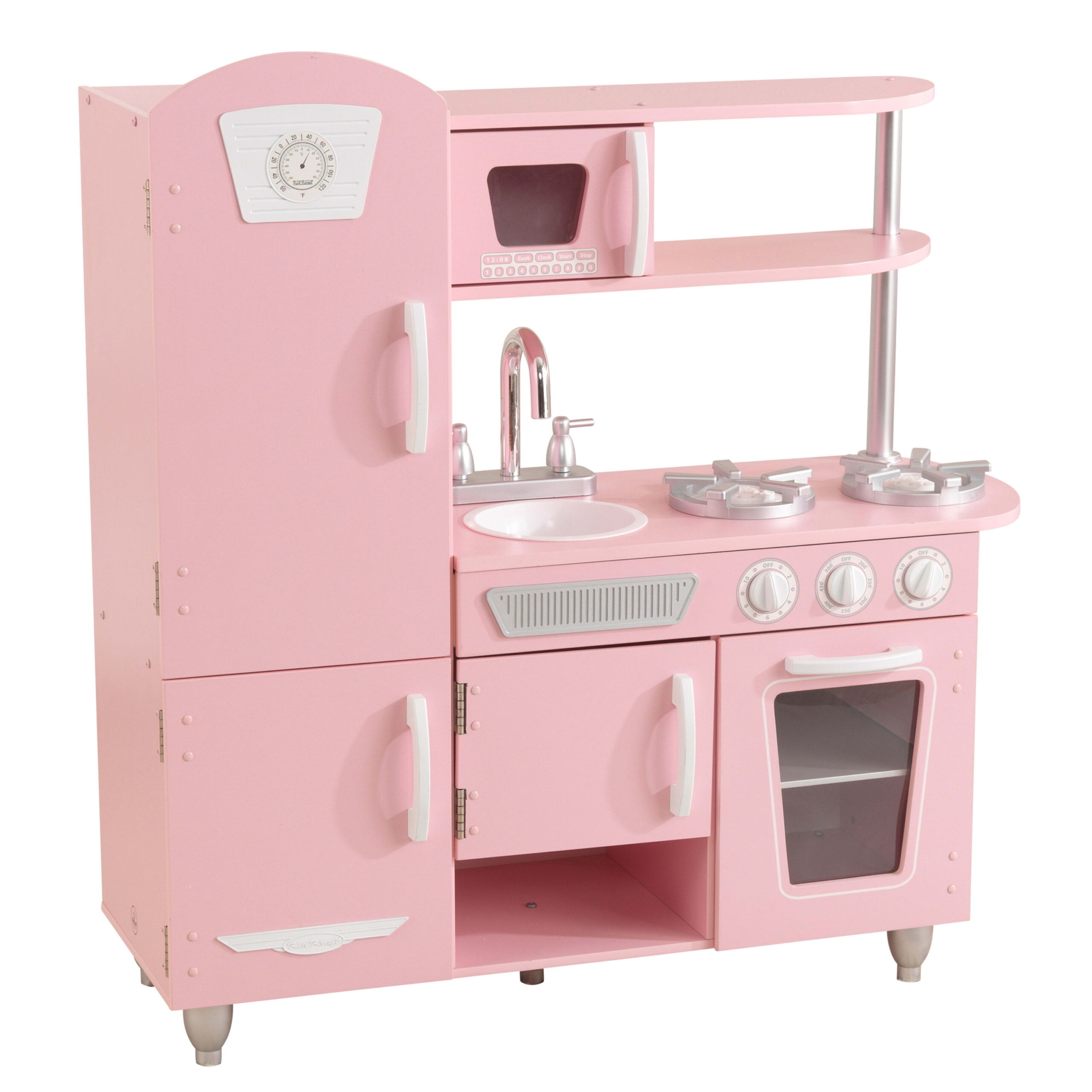 KidKraft Vintage Wooden Play Kitchen with Working Knobs. Pink