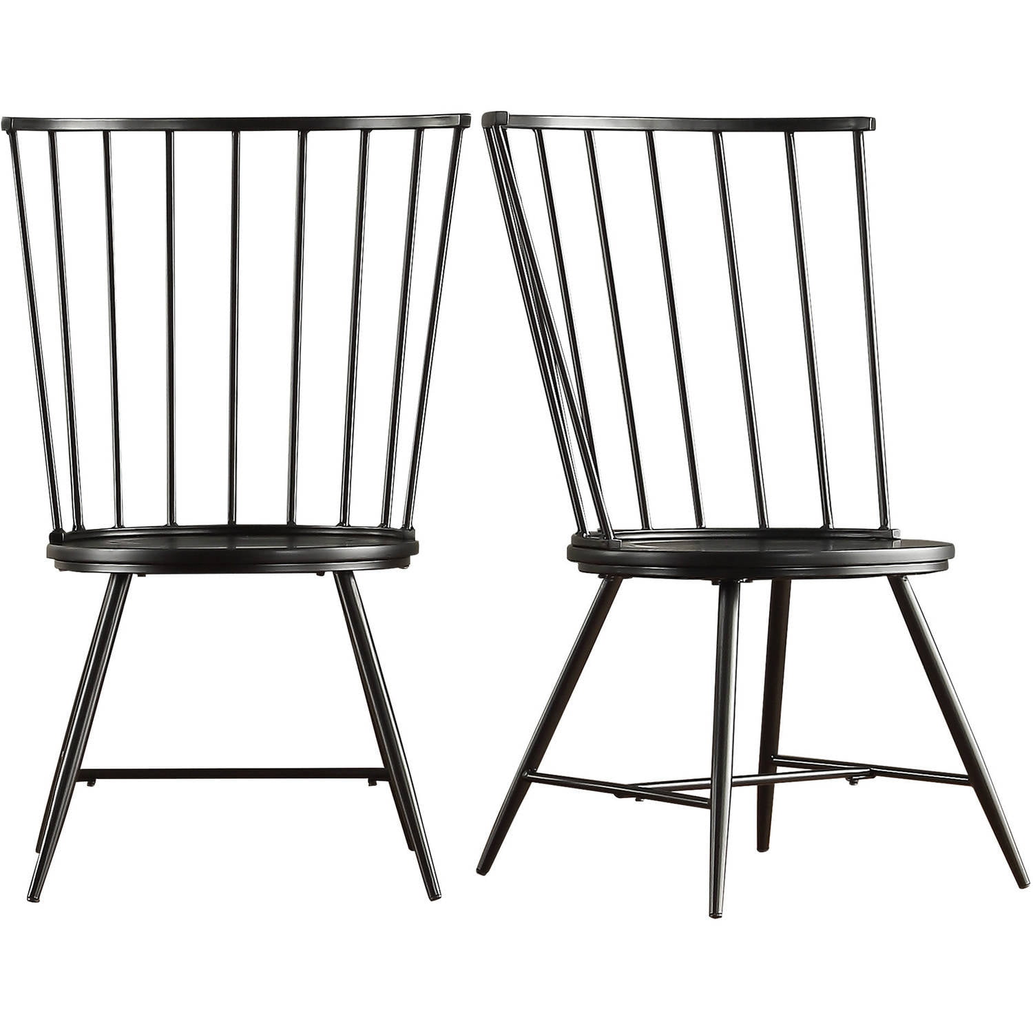 Weston Home Chelsea Dining Chair. Set of 2. Black. 39″ H x 21.5″ W x 22.5″ L