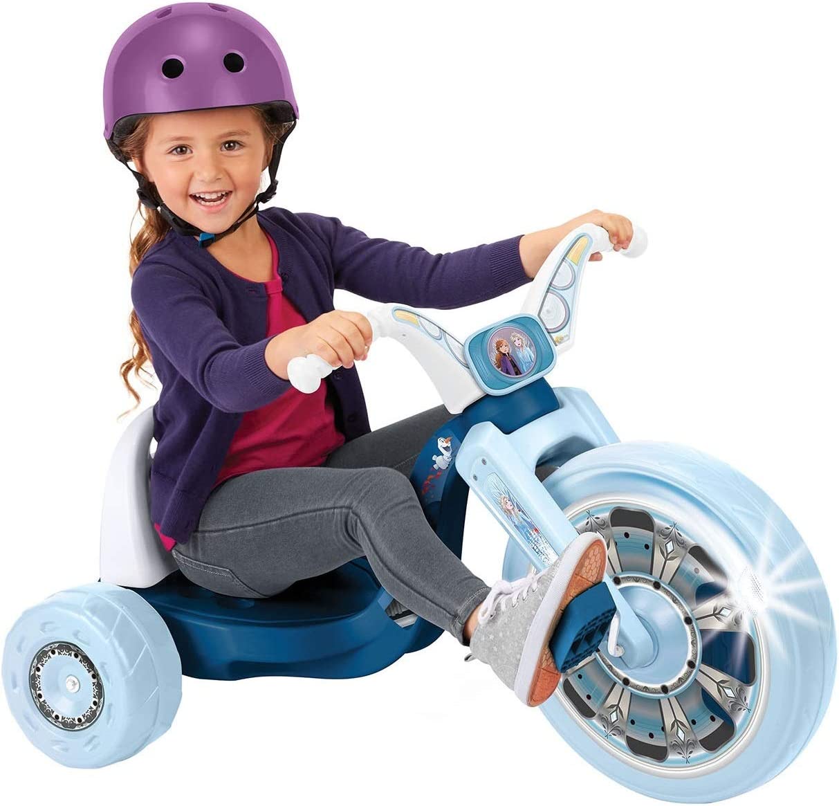 Disney Frozen Frozen 2 Fly Wheels 15″ Cruiser Ride-On with 3 Position Adjustable Seat. Ages 3-7 Blue
