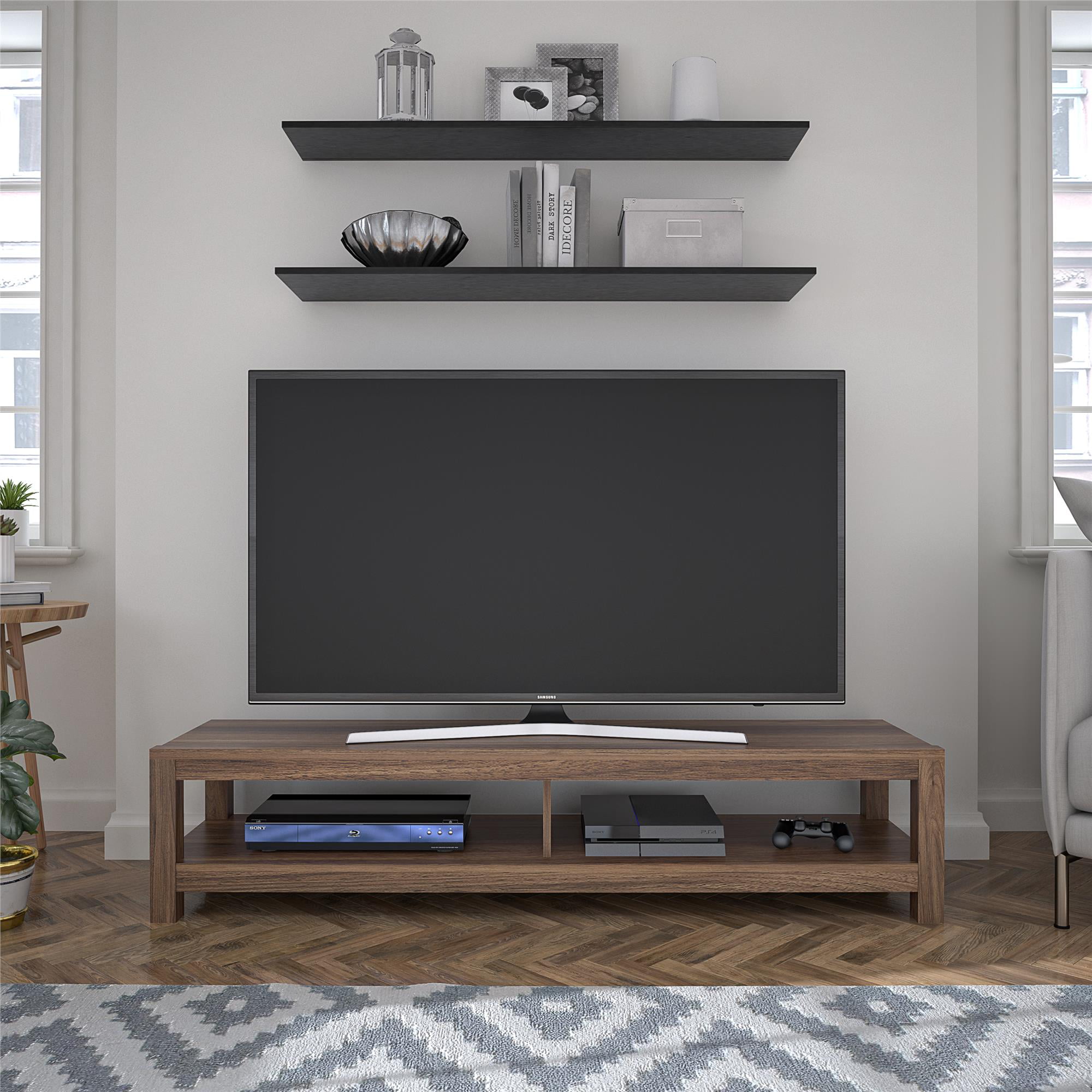 Mainstays Parsons TV Stand for TVs up to 65″. Walnut