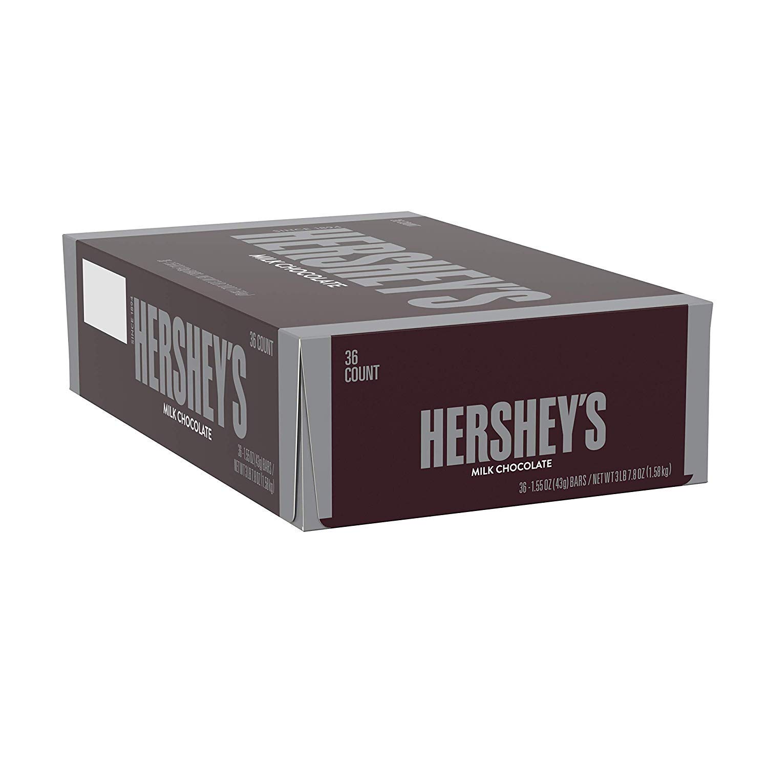 Hershey-s Milk Chocolate Candy Bars. Bulk Candy. 1.55-Oz. Bars. 36 Count