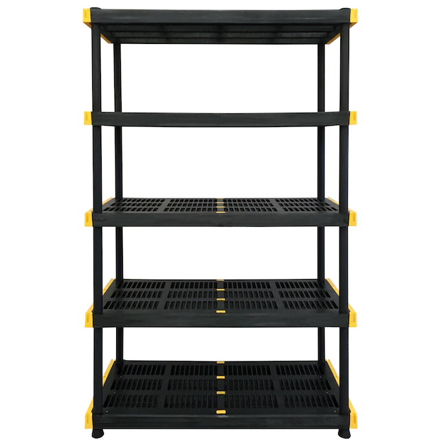 Project Source 1152800 Commander Plastic Heavy Duty 5-Tier Utility Shelving Unit (48-in W x 20-in D x 72-in H)