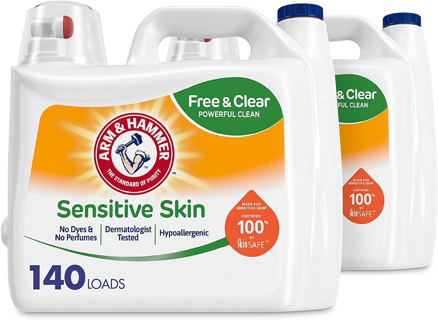 Arm & Hammer Liquid Laundry Detergent. Perfume & Dye Free Dual HE. 378oz 280 Loads