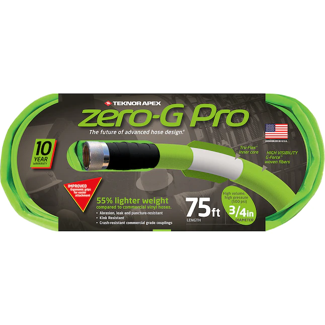 Zero-G Pro  Teknor Apex 3/4-in x 75-ft Contractor Kink Free Woven Green Coiled Hose