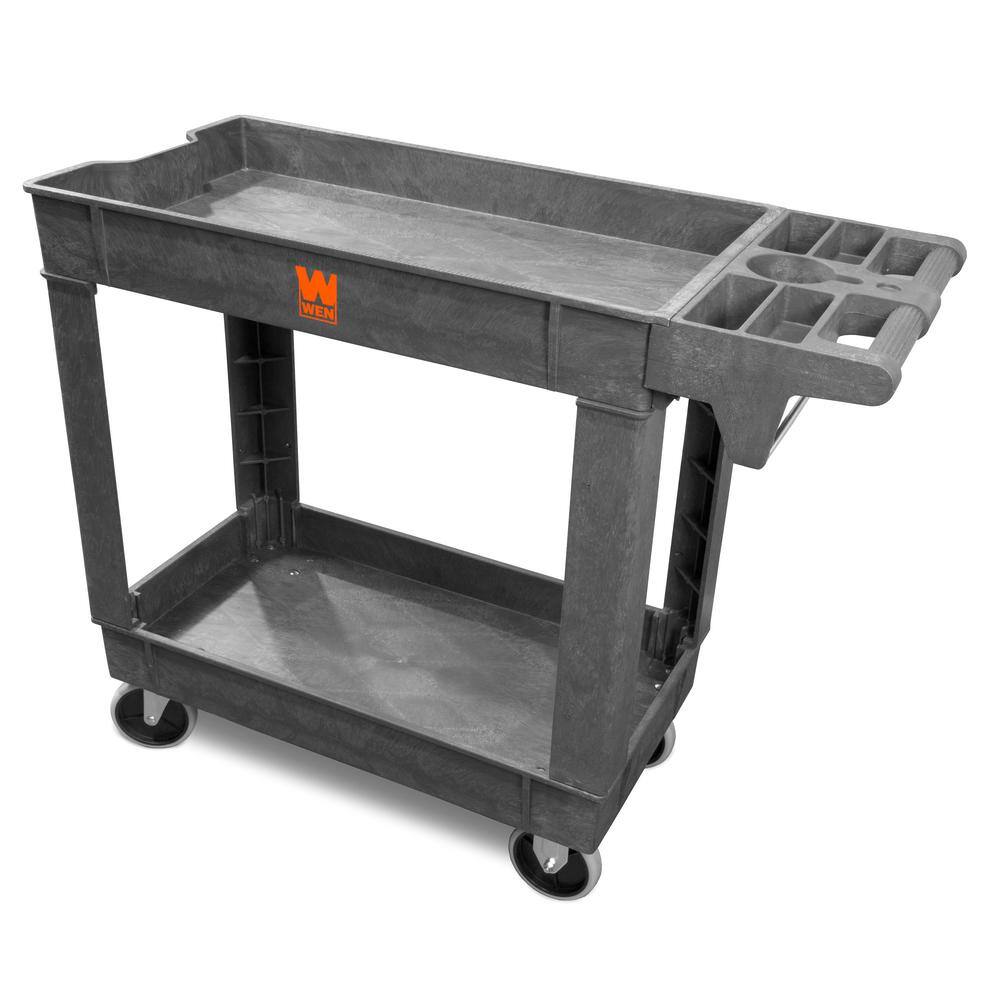 WEN 73009 40 in. x 17 in. 2-Shelf Service Utility Cart with 500 lbs. Capacity
