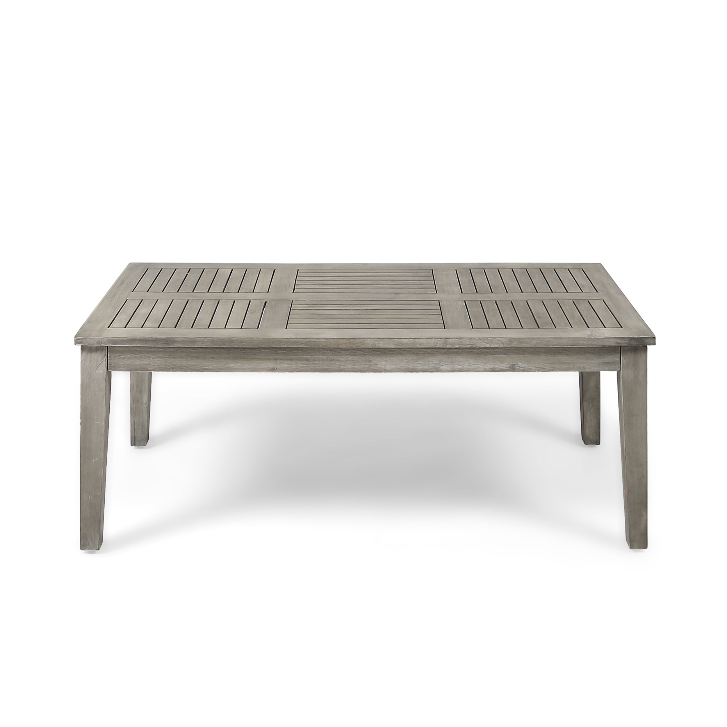 Noble House Sewell Acacia Wood Outdoor Coffee Table. Light Gray