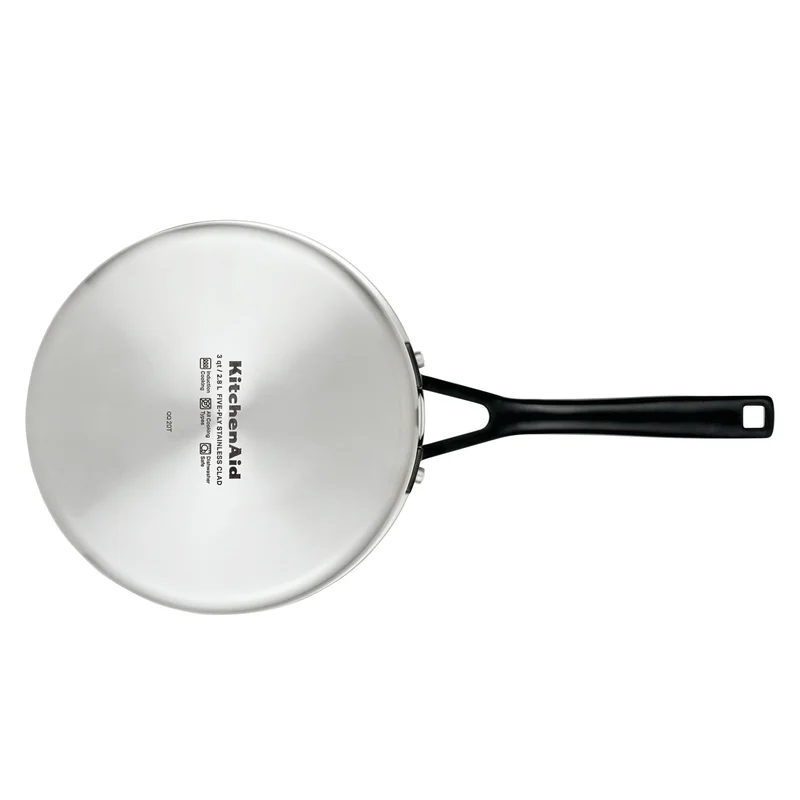 KitchenAid 30050 5-Ply Clad Polished Stainless Steel Saucepan with Lid. 3 Quart