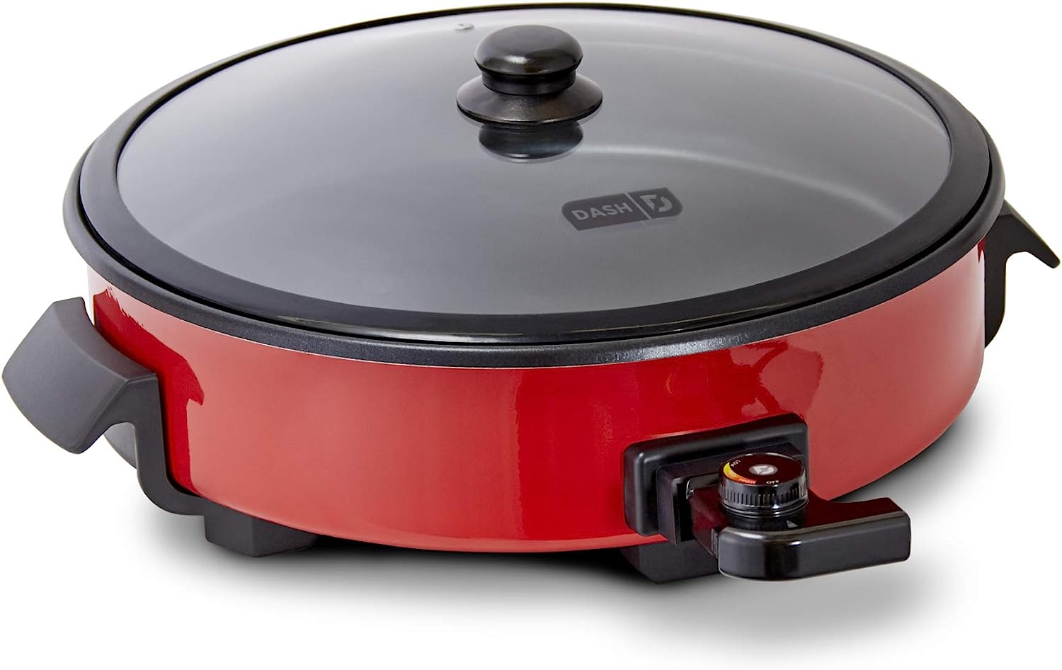 DASH Family Size Electric Skillet with 14 inch Nonstick Surface + Recipe Book for Pizza. Burgers. Cookies. Fajitas. Breakfast & More. 20 Cup Capacity. 1400-Watt - Red