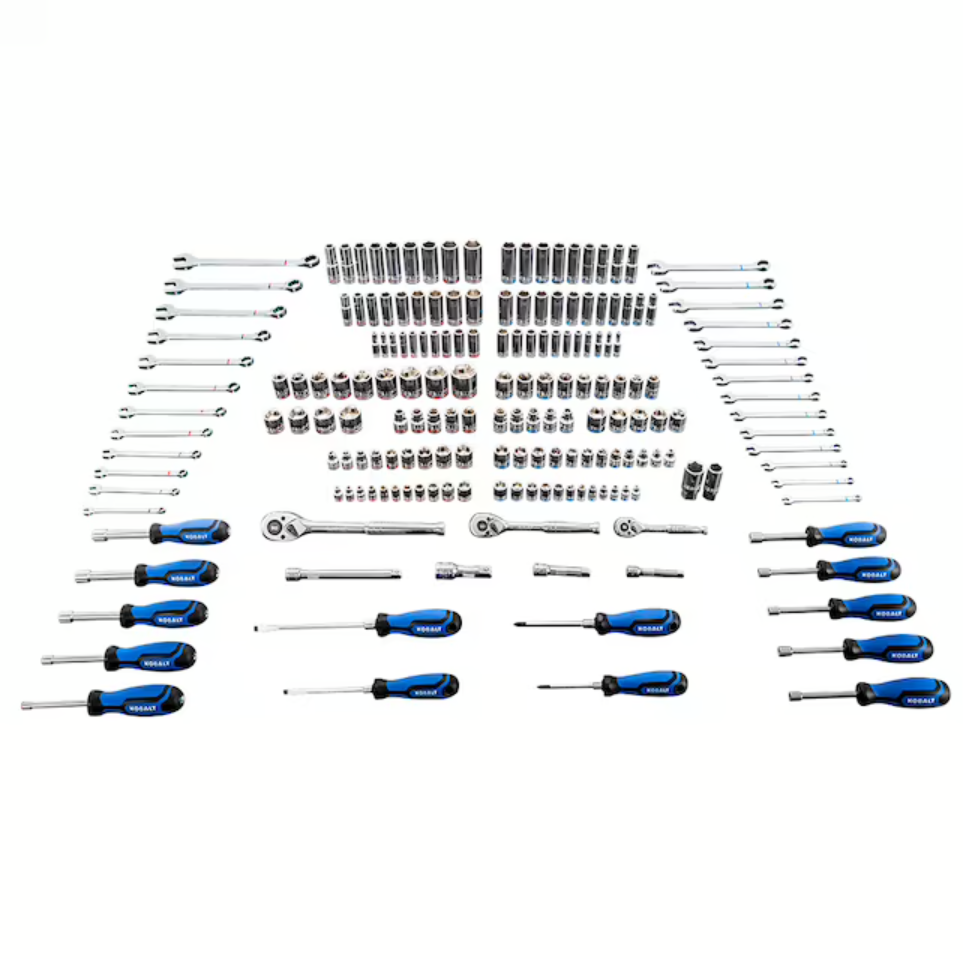 Kobalt 189-Piece Standard (SAE) and Metric Polished Chrome Mechanics Tool Set with Hard Case