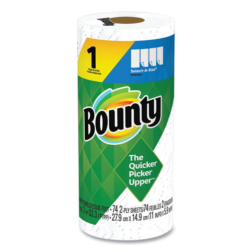 Bounty Kitchen Roll Paper Towels. 2-Ply. White. 5.9 X 11. 74 Sheets/roll | Bundle of 5 Rolls