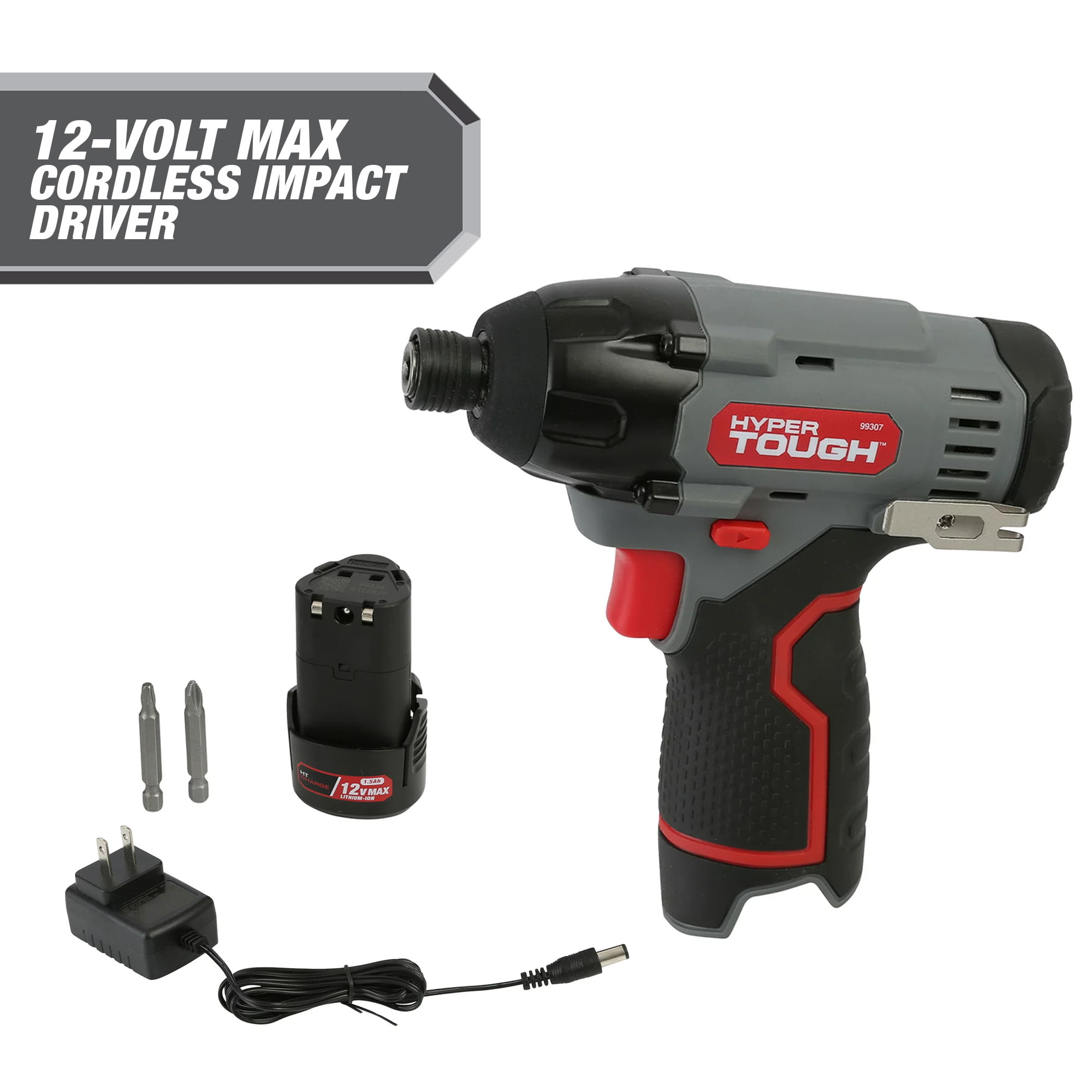 Hyper Tough 12V Max* Lithium-Ion Cordless Impact Driver with 1.5Ah Battery and Charger. 99307