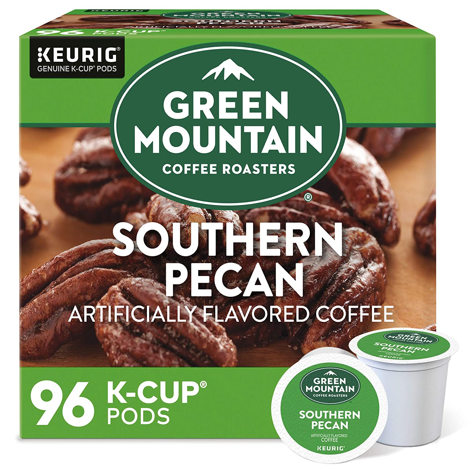 Green Mountain Coffee Roasters Southern Pecan. Single-Serve Keurig K-Cup Pods. Flavored Light Roast. 96 Count (Pack of 4)
