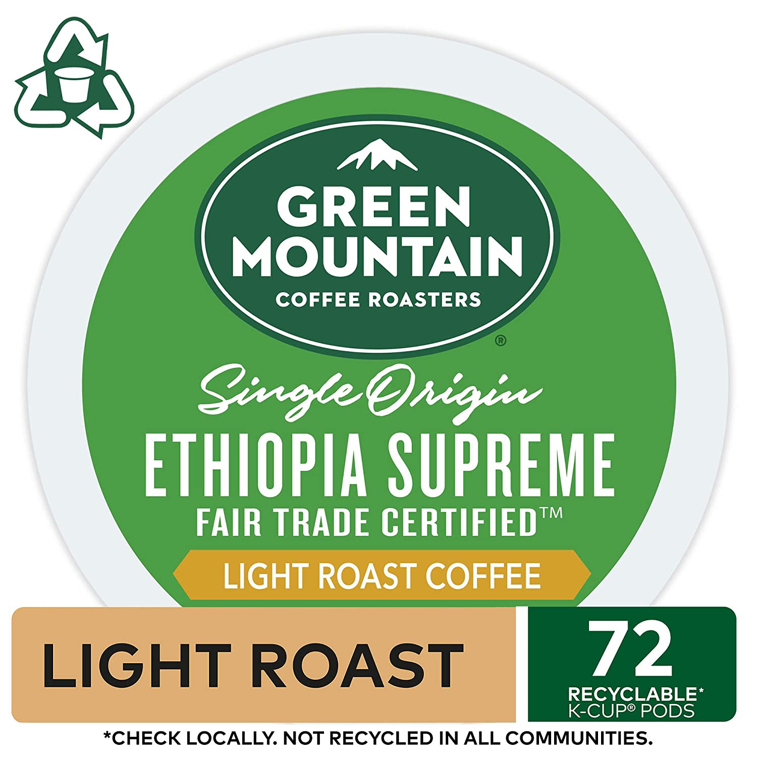 Green Mountain Coffee Ethiopia Supreme Keurig Single-Serve K Cup Pods. Light Roast Coffee. Ethiopia Supreme. 72 Count