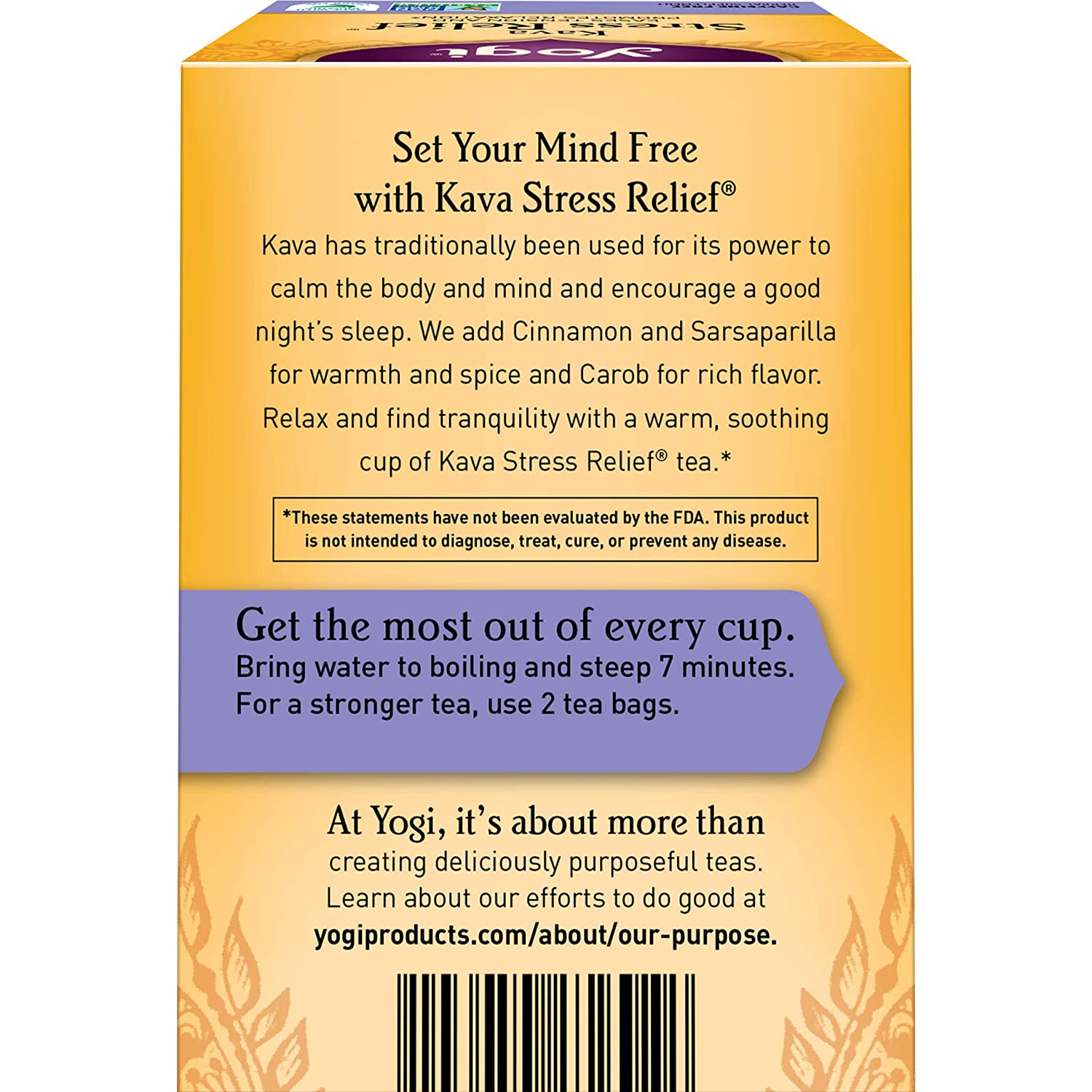 Yogi Tea Kava Stress Relief. 6 Pack. Caffeine Free. 96 Herbal Tea Bags