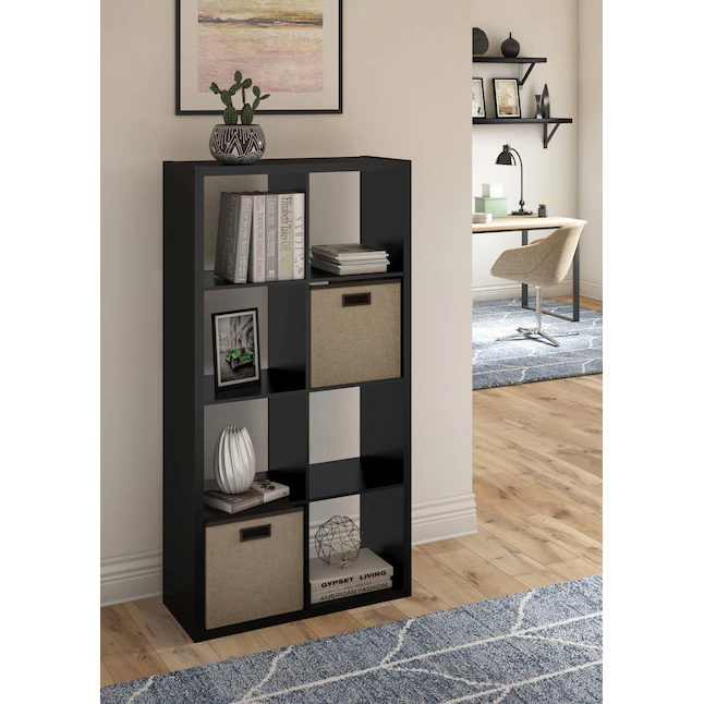 ClosetMaid  57.95-in H x 29.87-in W x 13.5-in D Black Wood Laminate 8 Cube Organizer