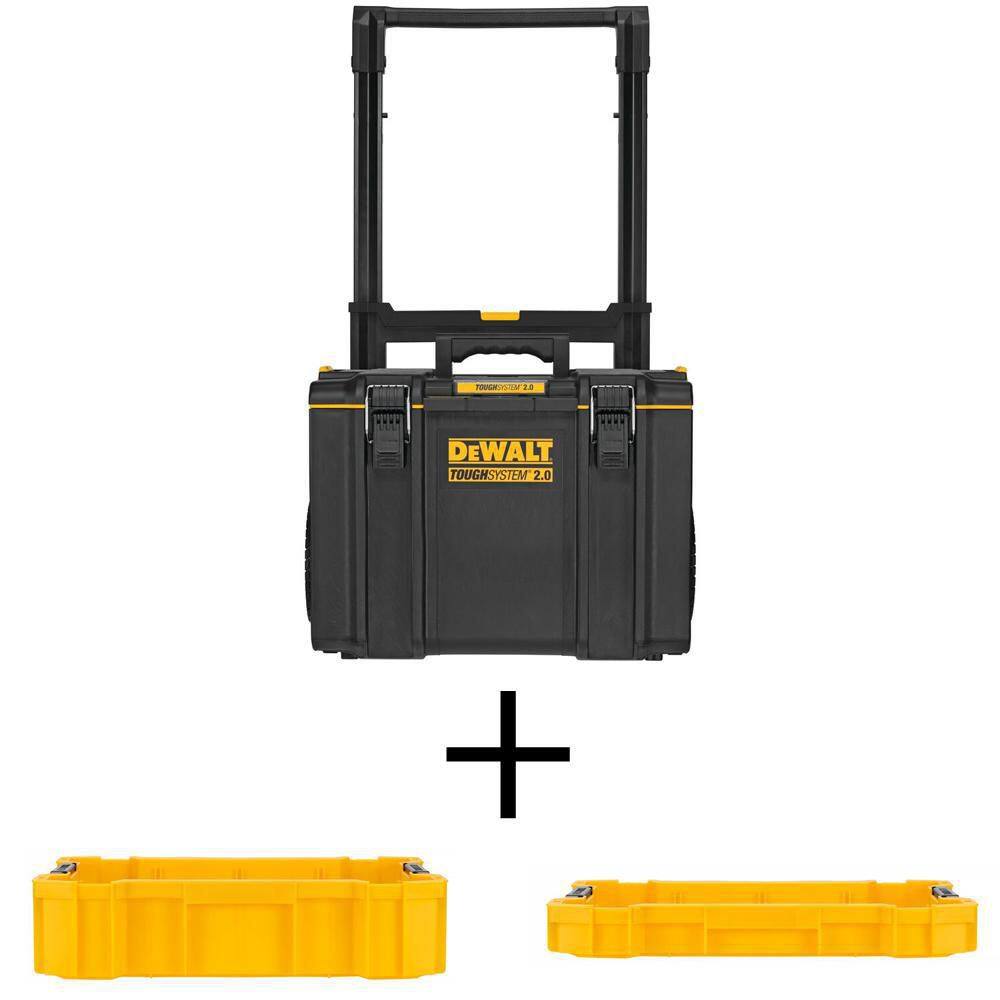 DEWALT DWST08450W81020 Toughsystem 2.0. 24 in. Mobile Tool Box. Toughsystem 2.0 Deep Tool Tray and Toughsystem 2.0 Shallow Tool Tray