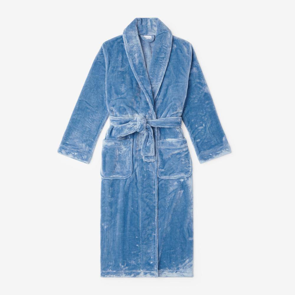 The Company Store  Company Plush Family Men-s Medium Blue Robe - Blue/M