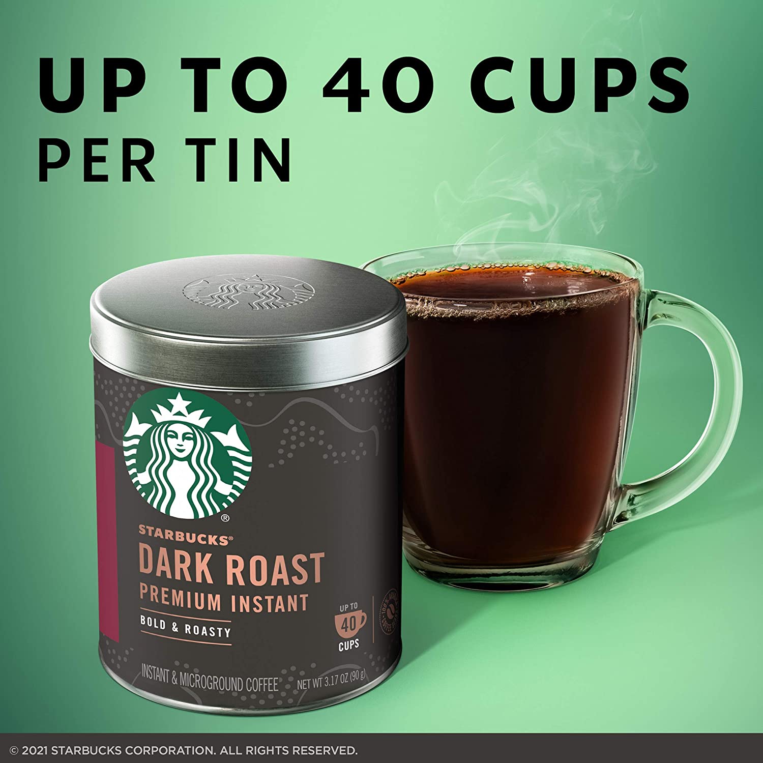 Starbucks Premium Instant Coffee. Dark Roast. 3 Tins (120 cups total)