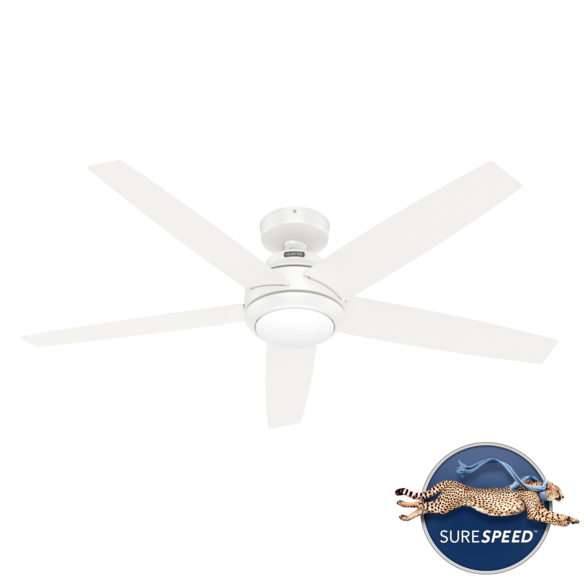 Hunter Zayden 52 Led Zayden 52″ 5 Blade Led Reversible Ceiling Fan - Silver