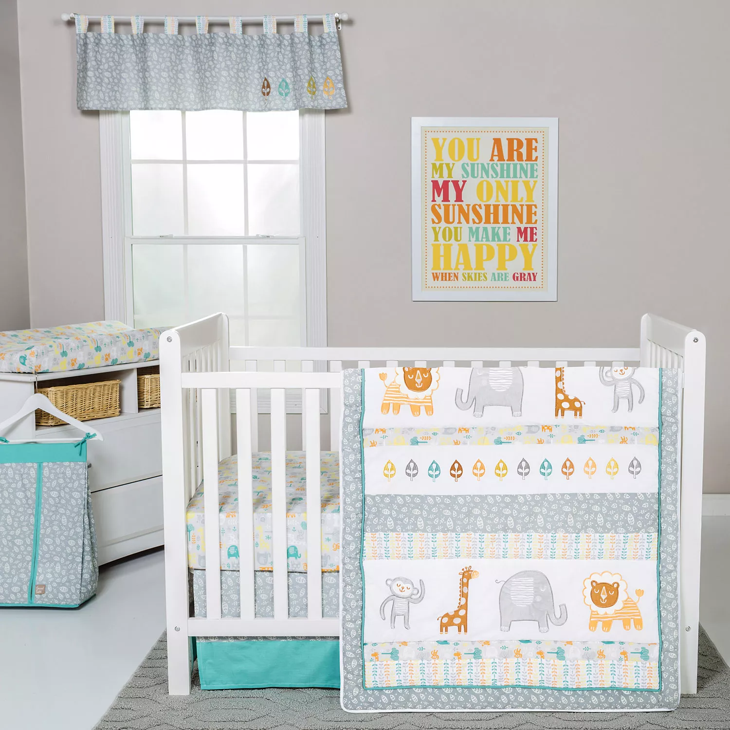 Trend Lab 6-Piece Crib Bedding Set. Lullaby Jungle
