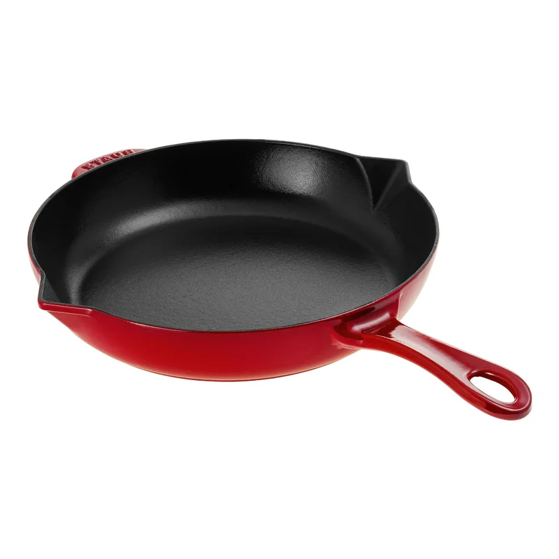 Staub 1222606 Cast Iron 10-inch Fry Pan - Cherry. Made in France