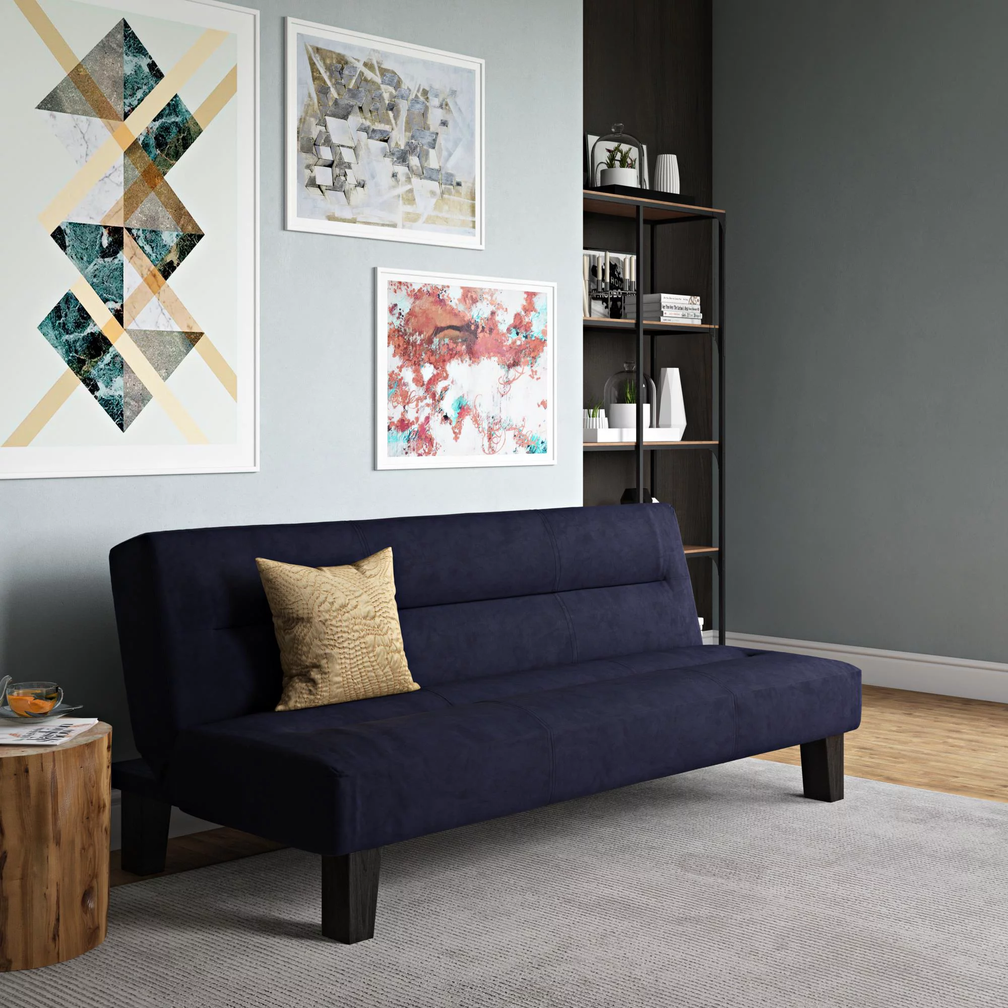 DHP Kebo Futon with Microfiber Cover. Blue