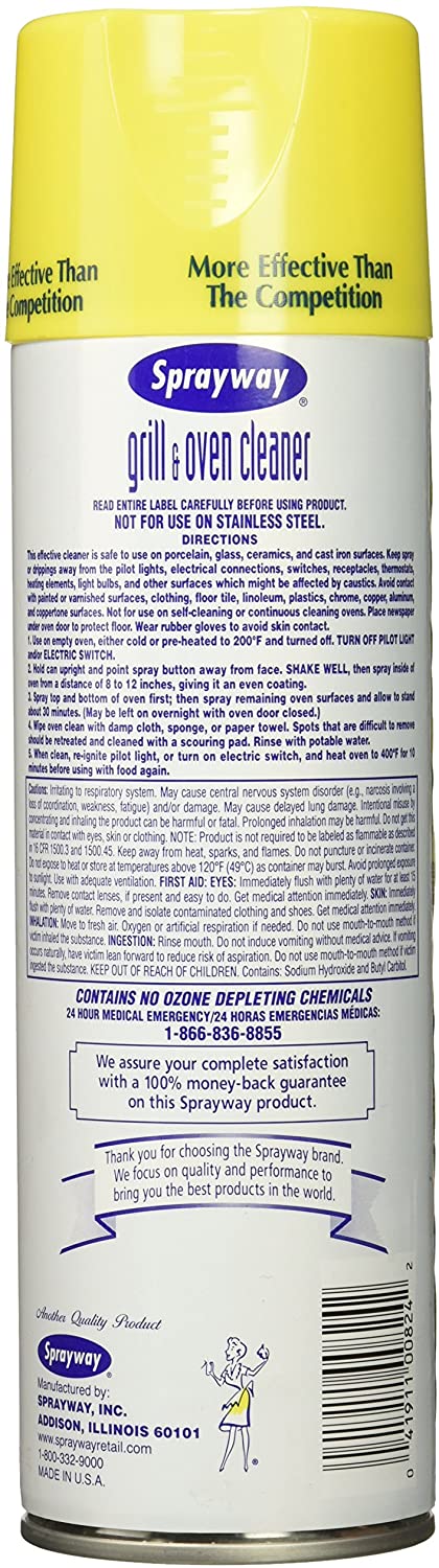 Sprayway Heavy-Duty Oven & Grill Cleaner. 20 Oz. 1.25 Pound 1 Pack