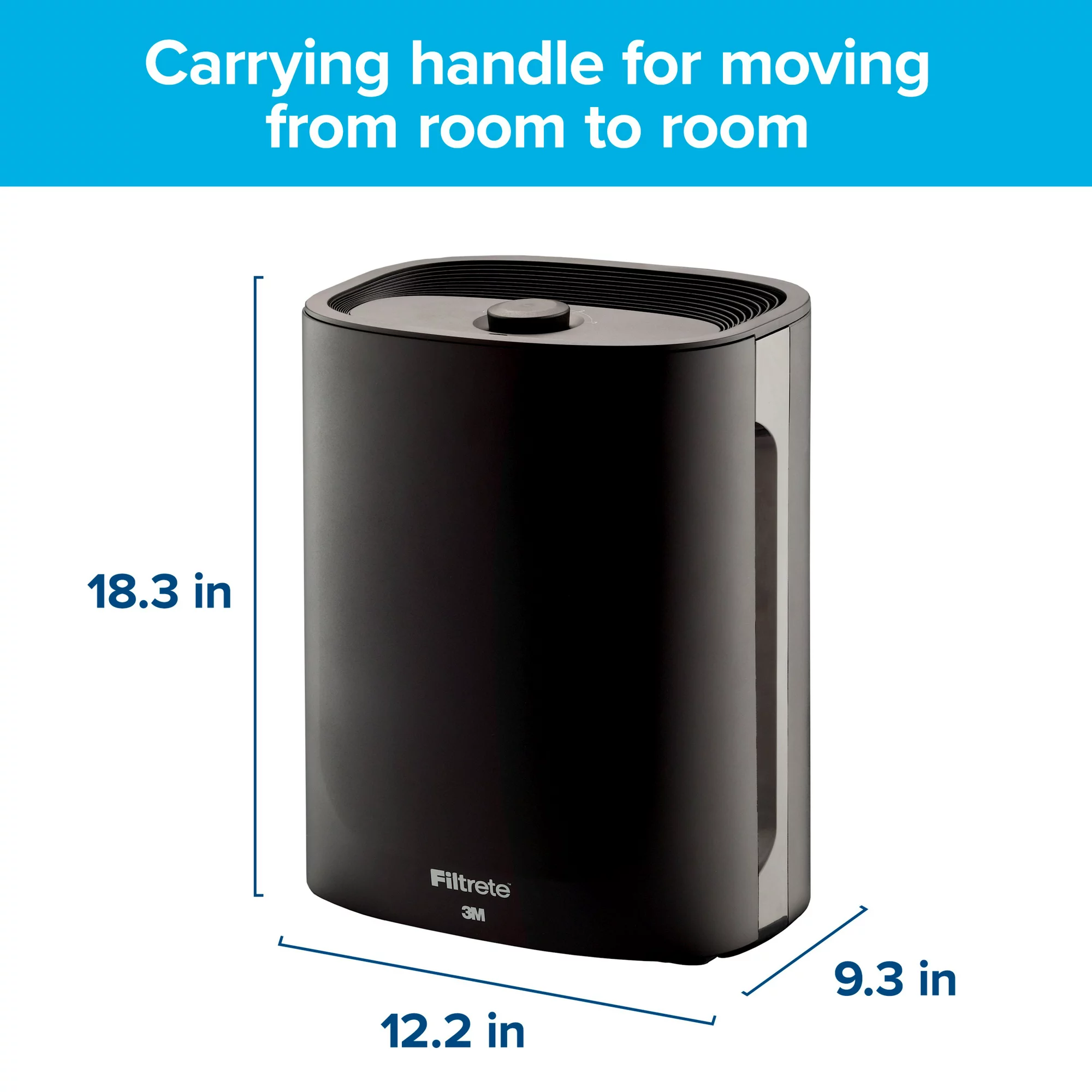 Filtrete by 3M Air Purifier with HEPA-Type Filter. Small Room Console. Black. 110 Sq ft Coverage