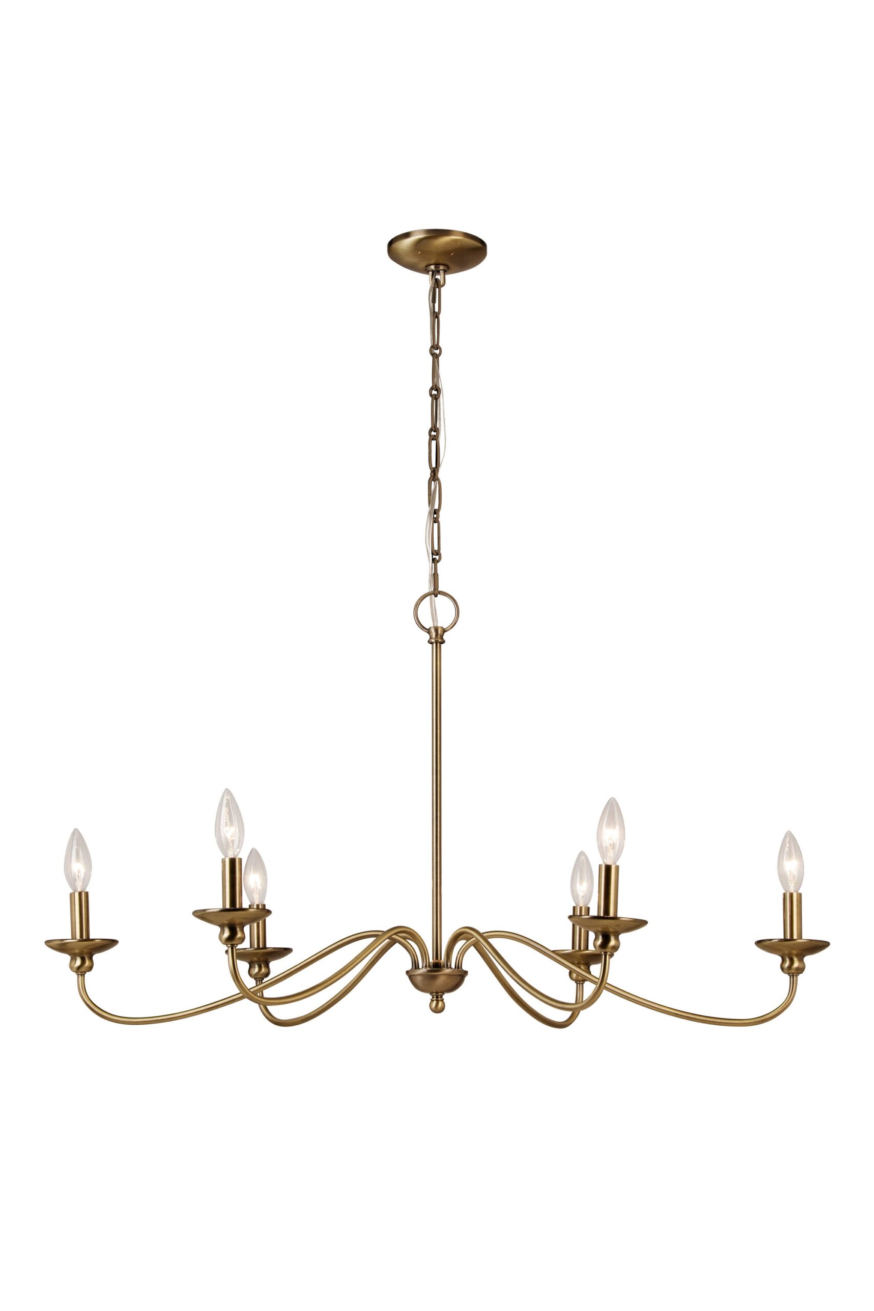 allen + roth Providence 6-Light Soft Gold Traditional Tiered Pendant Light