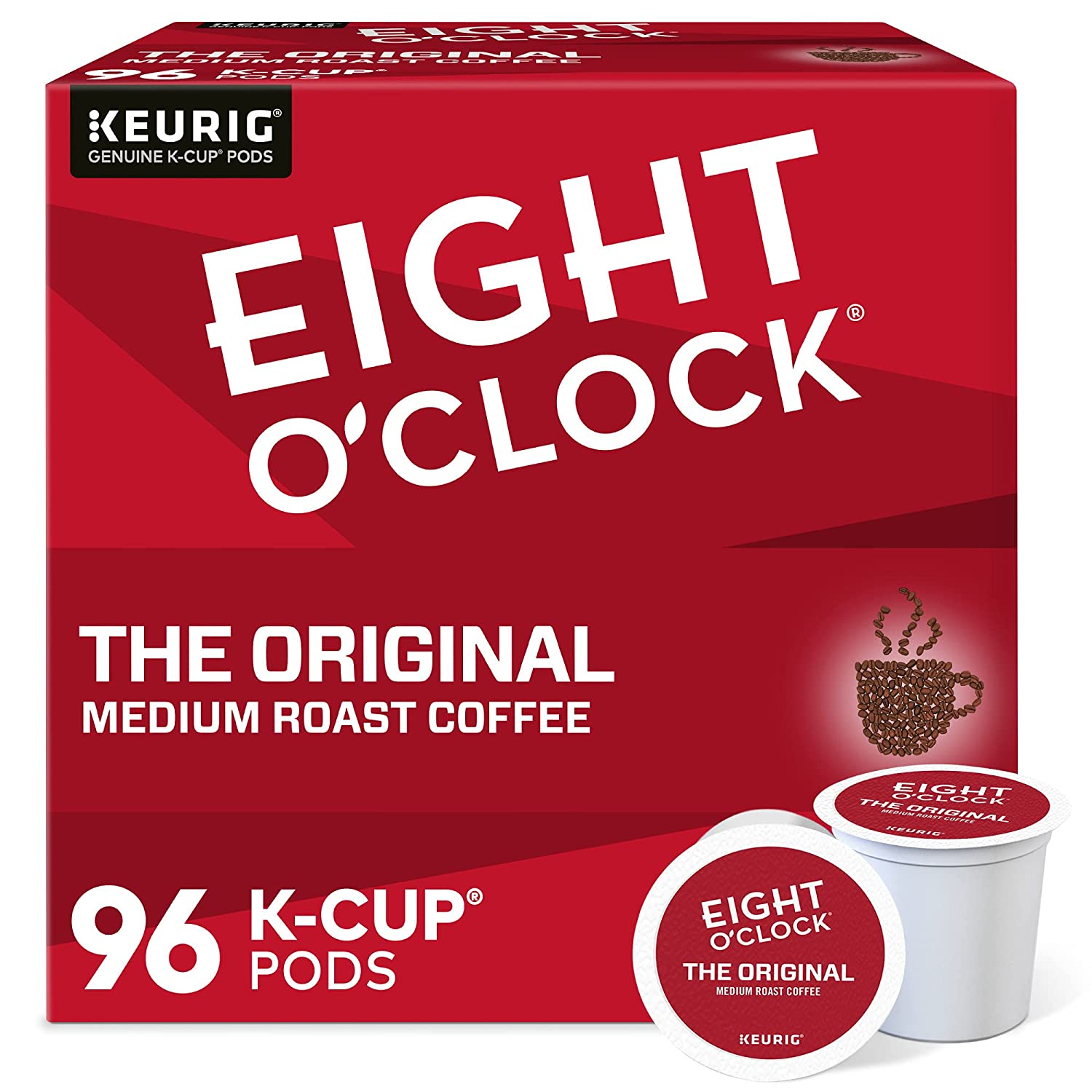 Eight O-Clock Coffee The Original Single-Serve Keurig K-Cup Pods Medium Roast Coffee Pods 96 Count (Pack of 1)