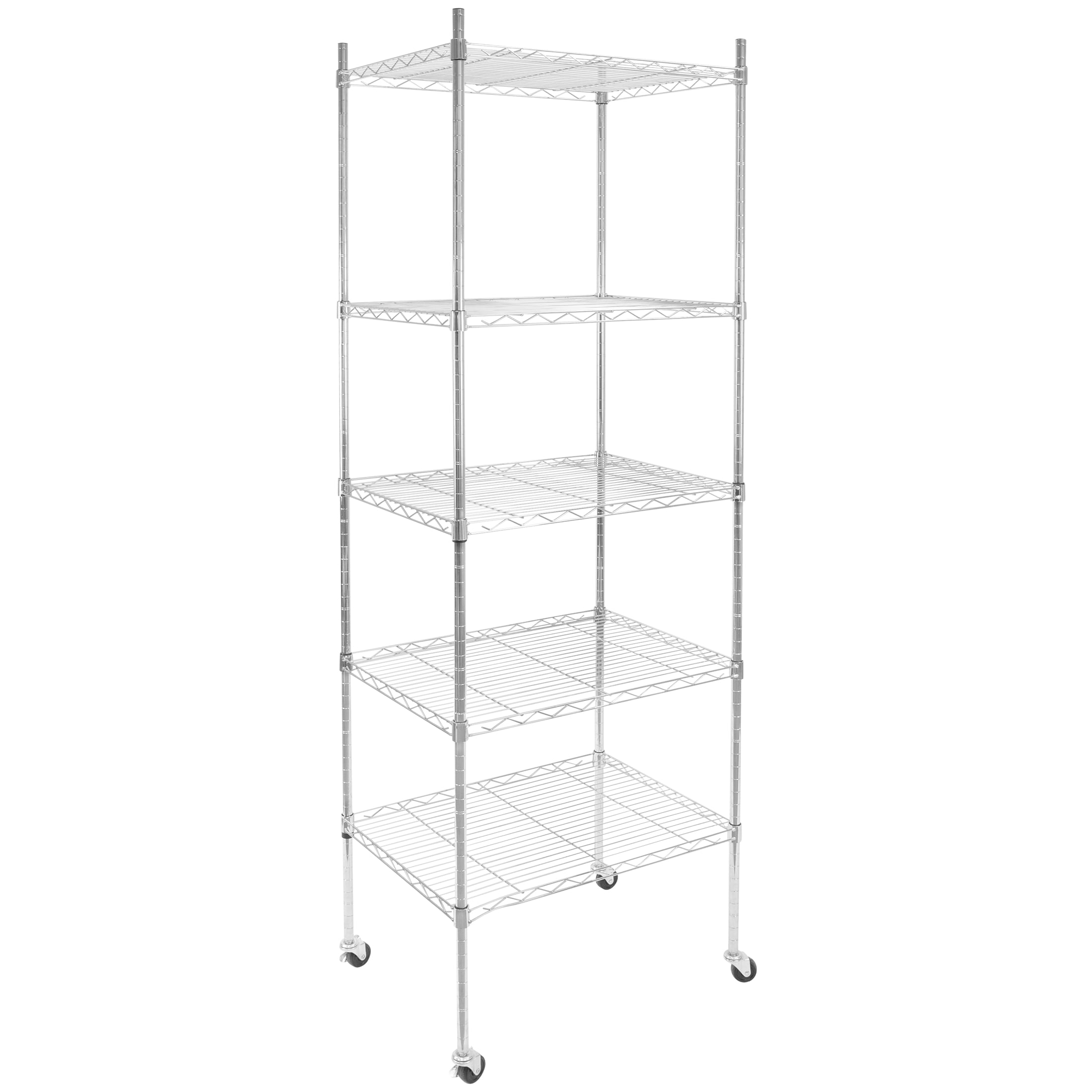 Mount-it! 24″W x 18″D x 74.5″H 5-Shelf Garage Shelves. Stainless Steel
