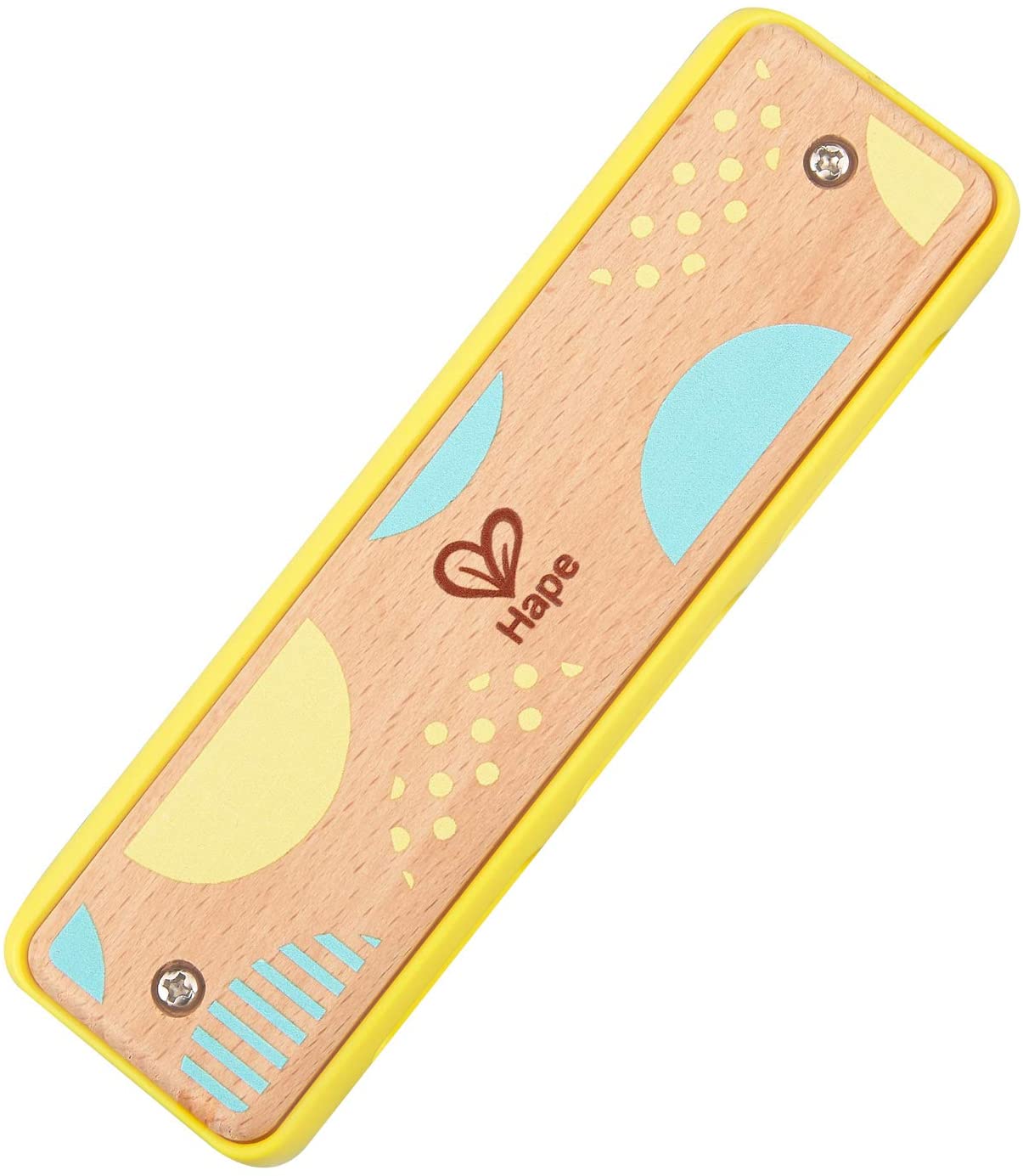 Hape Blues Harmonica. 10 Hole Wooden Musical Instrument Toy. Orange