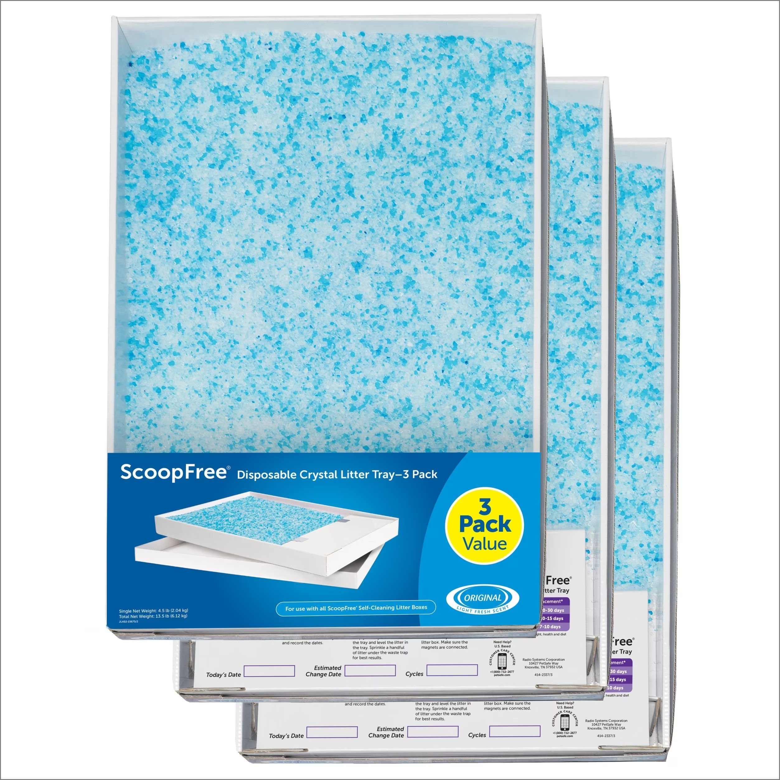 PetSafe® ScoopFree® Complete Disposable Non-Clumping Crystal Litter Trays. Blue (3 count)