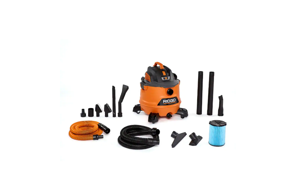 RIDGID HD1401 14 Gal. 6.0-Peak HP NXT Wet/Dry Shop Vacuum with Fine Dust Filter. Hose. Accessories and Premium Car Cleaning Kit