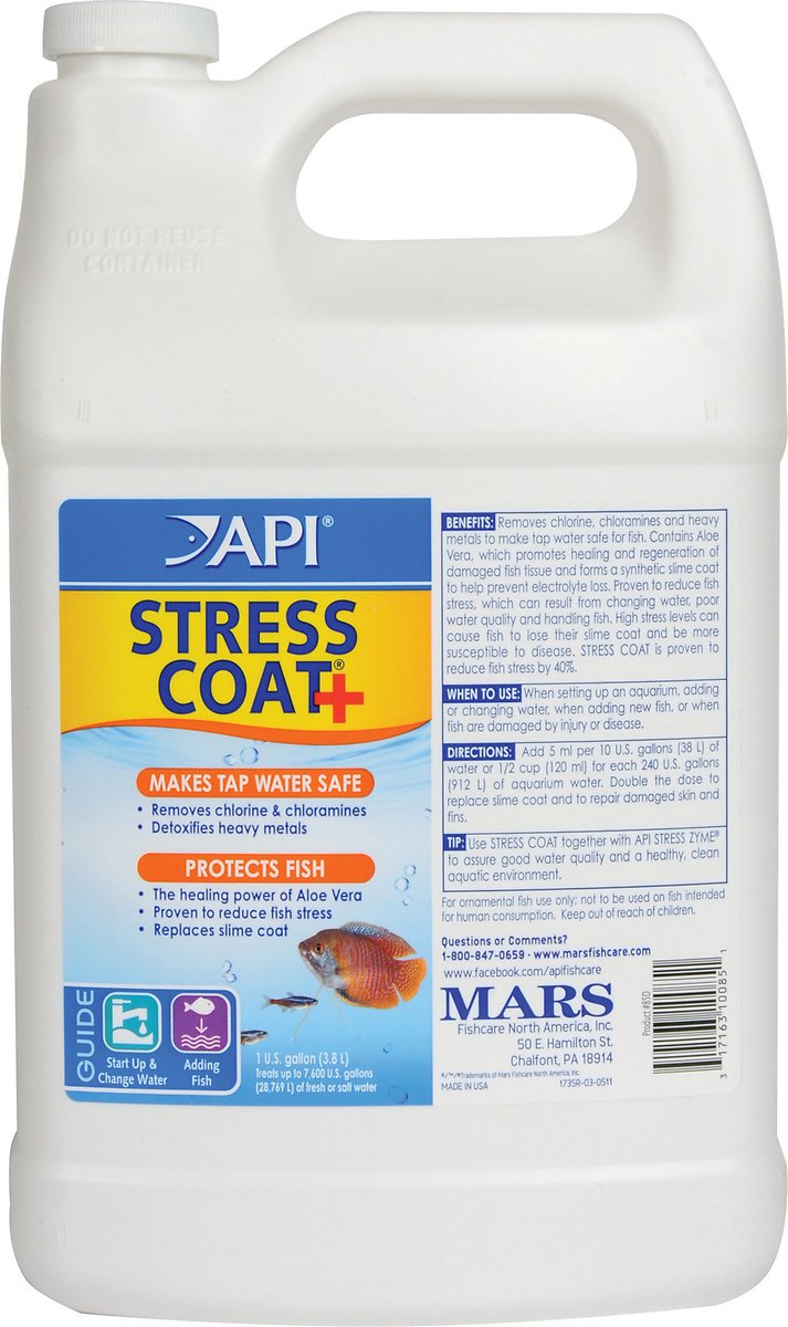 API Stress Coat Aquarium Water Conditioner. 1-Gallon Bottle