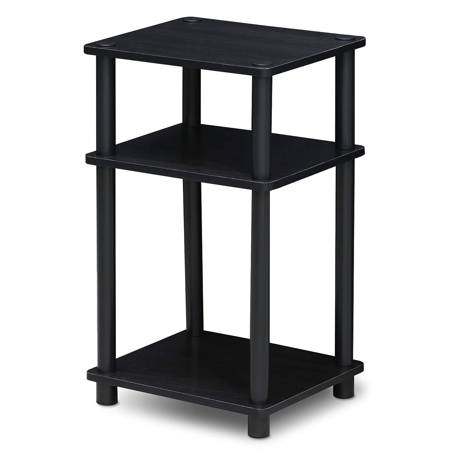 Furinno Just 3-Tier Turn-N-Tube End Table. 1-Pack - Black