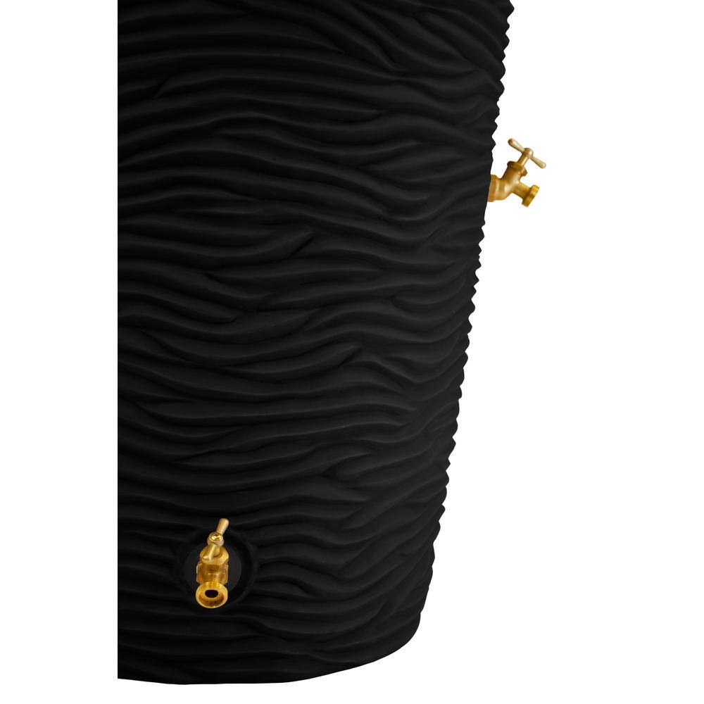 Good Ideas IMP-L50-BLK Impressions Palm 50 Gal. Palm Black Rain Barrel