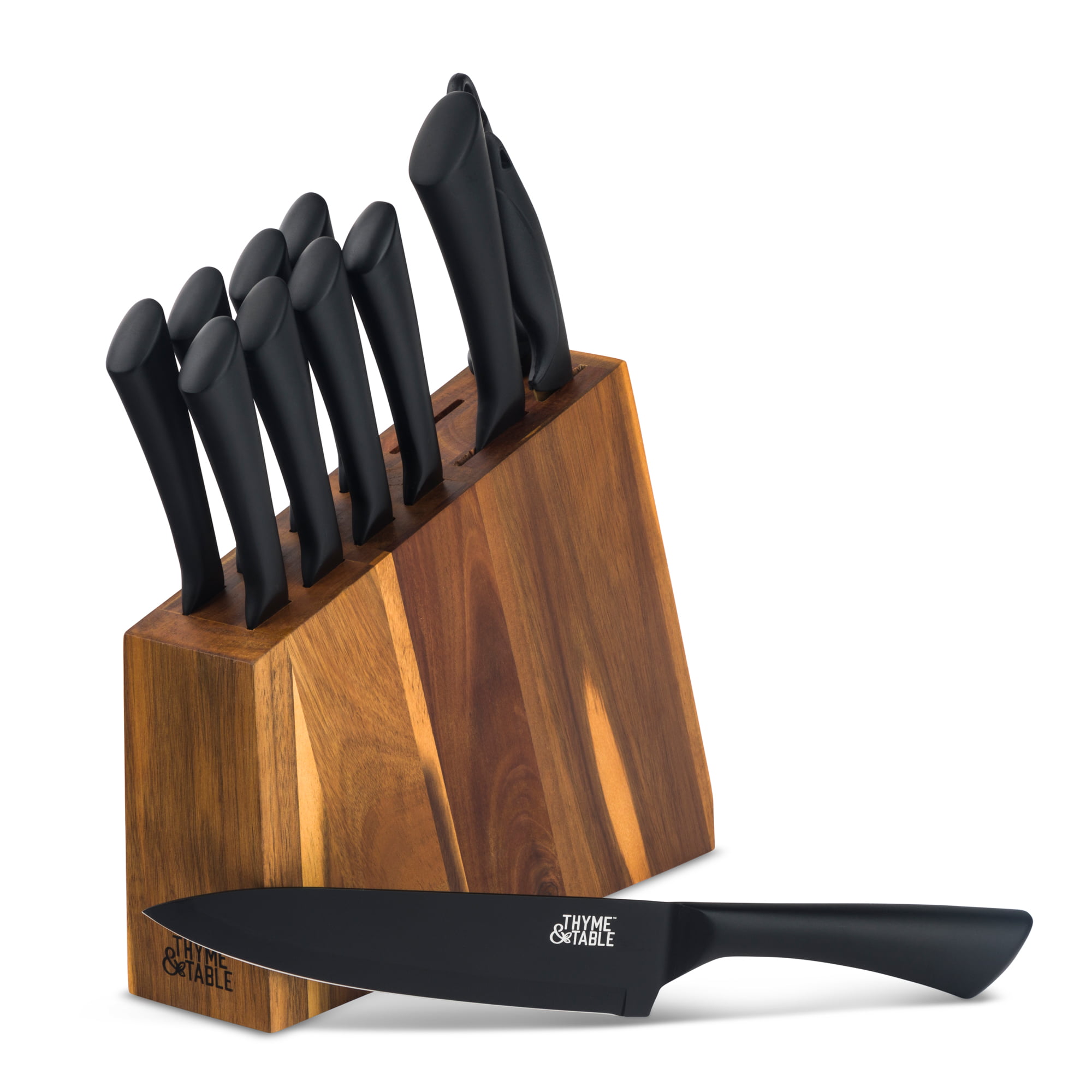 Thyme & Table Knife Set. 13-Piece Kitchen Slim Block Stainless Steel Knife Set