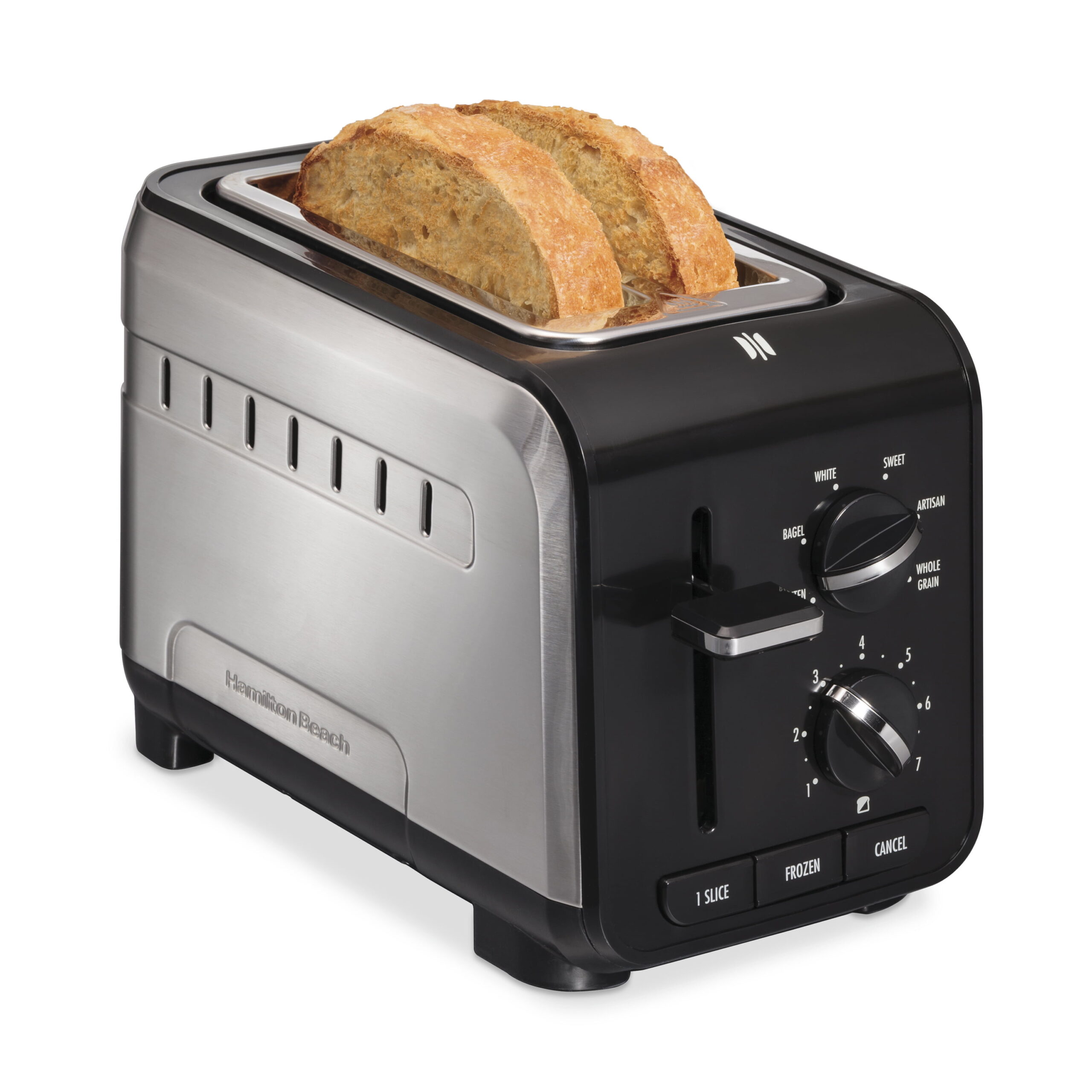 Hamilton Beach Expert-Toast 2 Slice Toaster. Adjustable Settings and Longer Slot for Artisan & Specialty Breads. Brushed Stainless Steel Finish. 22994