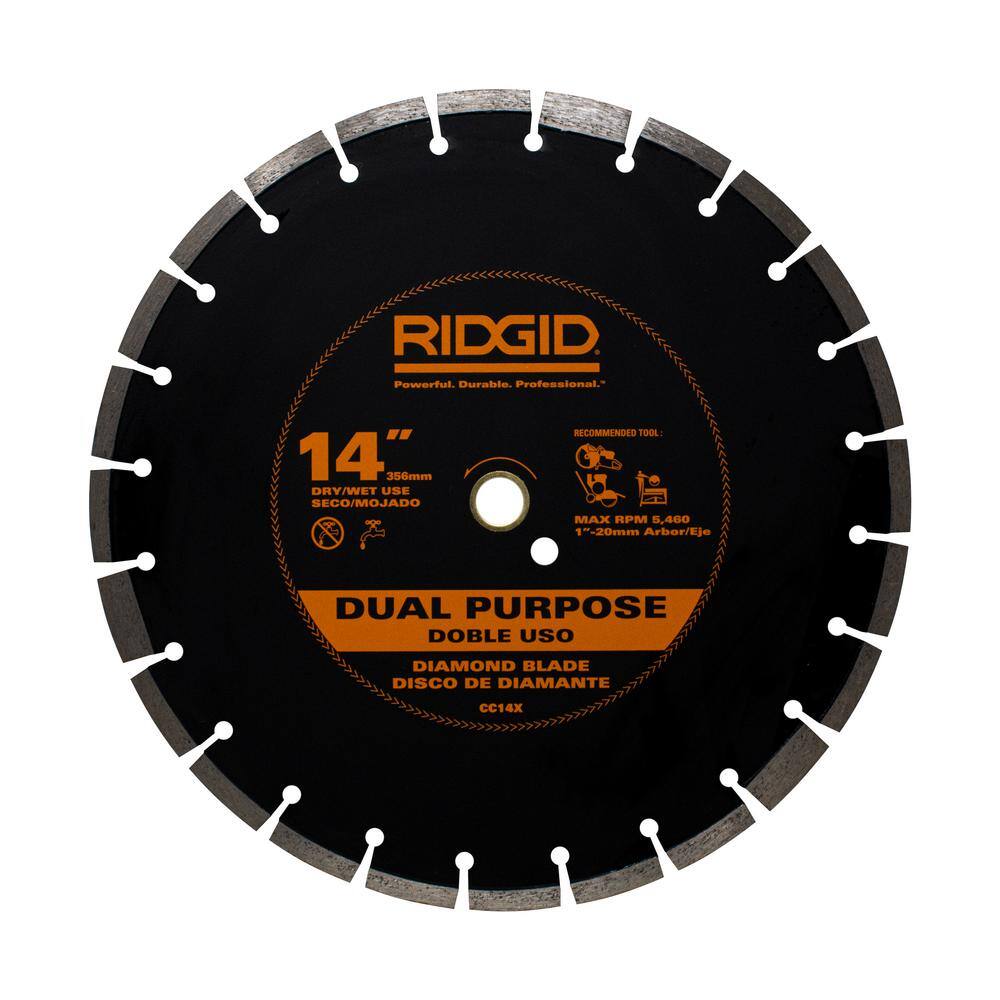 RIDGID HD-CC14X 14 in. Dual-Purpose Walk-Behind Saw Diamond Blade