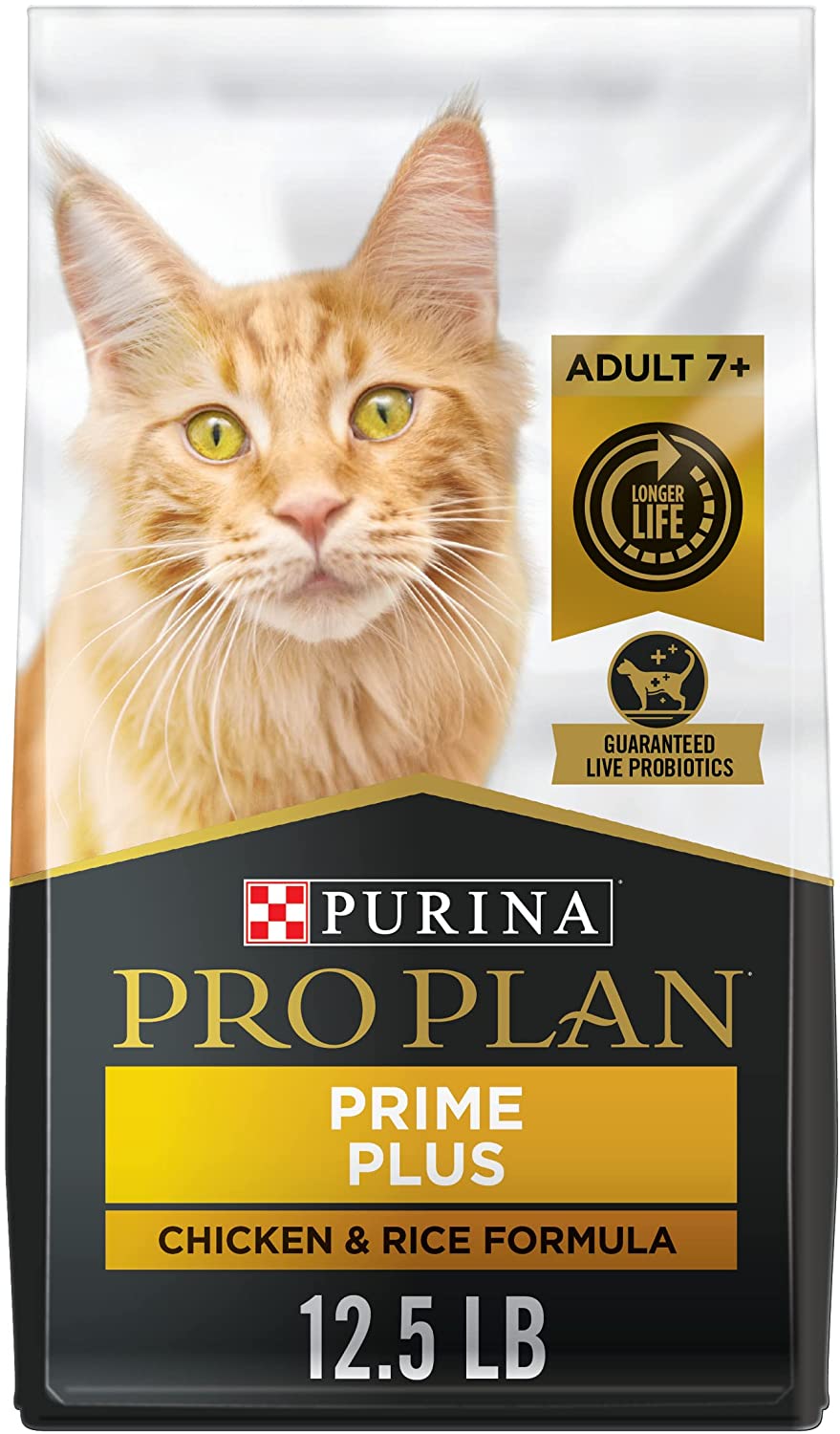 Purina Pro Plan Senior Dry Cat Food With Probiotics for Cats. Chicken and Rice Formula - 12.5 lb. Bag