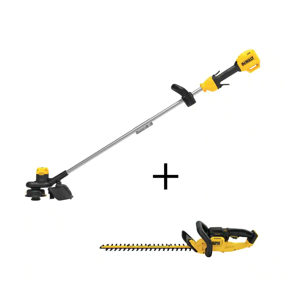 DEWALT 20V MAX Cordless Battery Powered String Trimmer & Cordless Hedge Trimmer (Tools Only)