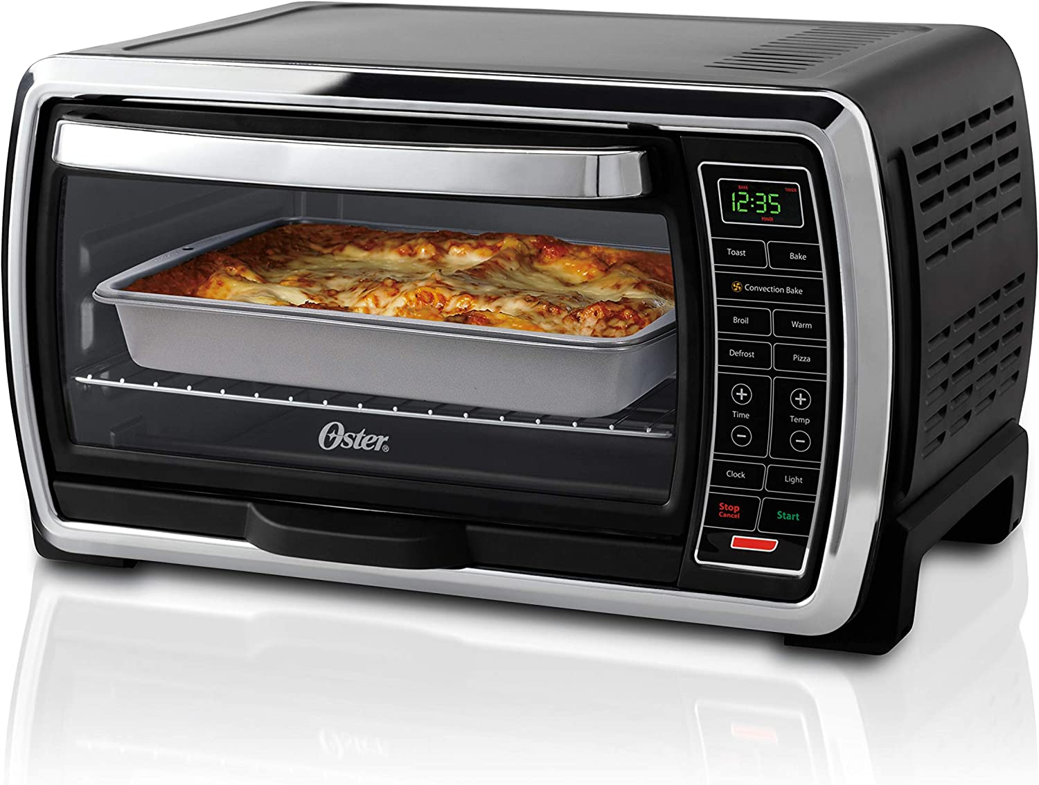 Oster Toaster Oven | Digital Convection Oven. Large 6-Slice Capacity. Black/Polished Stainless ( TSSTTVMNDG-SHP-2 )