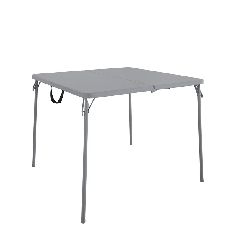 Cosco 14036GRY1E 38.5 in. Fold in Steel Half Card Table with/Handle. Gray. Indoor and Outdoor. Wheelchair Accessible