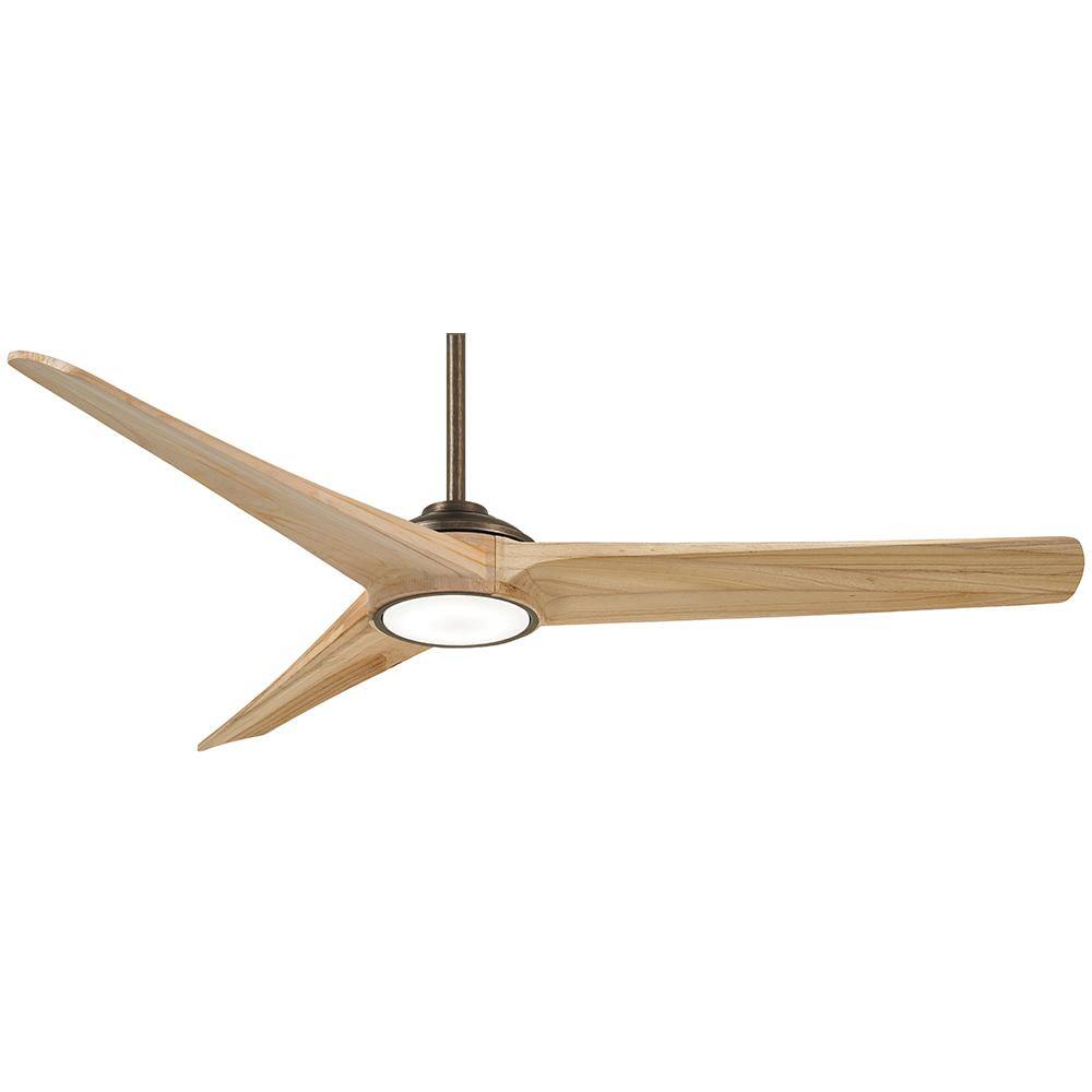 MINKA-AIRE  Timber 68 in. Integrated LED Indoor Heirloom Bronze with Maple Smart Ceiling Fan with Light with Remote Control