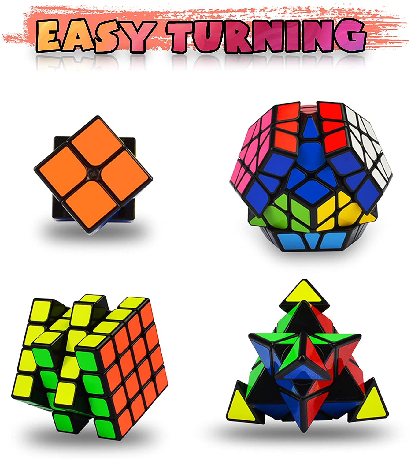 Speed Cube Set. Puzzle Cube. Magic Cube 2×2 4×4 Pyraminx Megaminx Puzzle