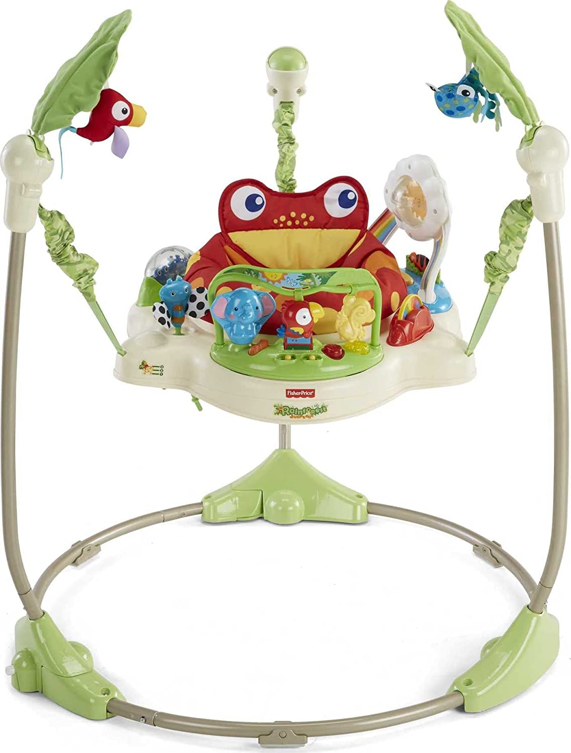 Fisher-Price Rainforest Jumperoo. freestanding baby activity center with lights. music. and toys