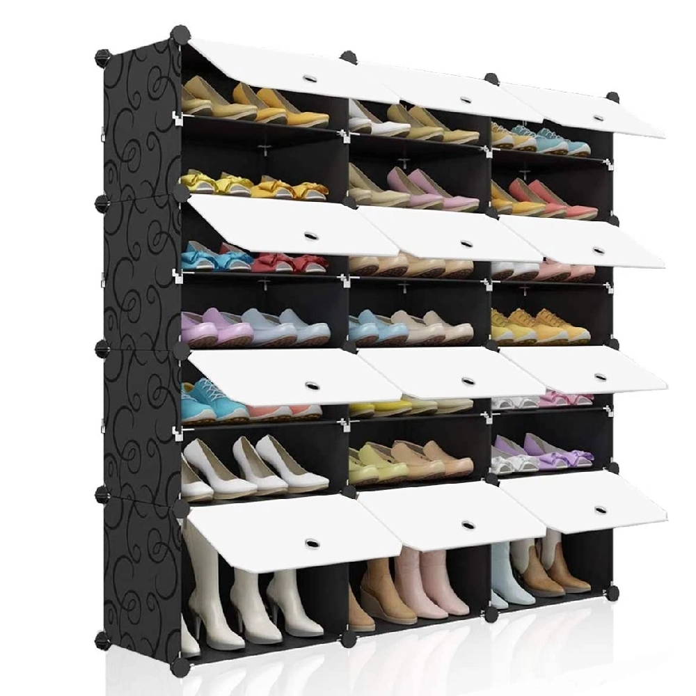 DISCOUNTTODAY 7 Tiers Portable Shoe Rack Organizer 48 Pairs Shelf Storage Cabinet for Heels 48″(W) x 12″(D) x 48″(H)