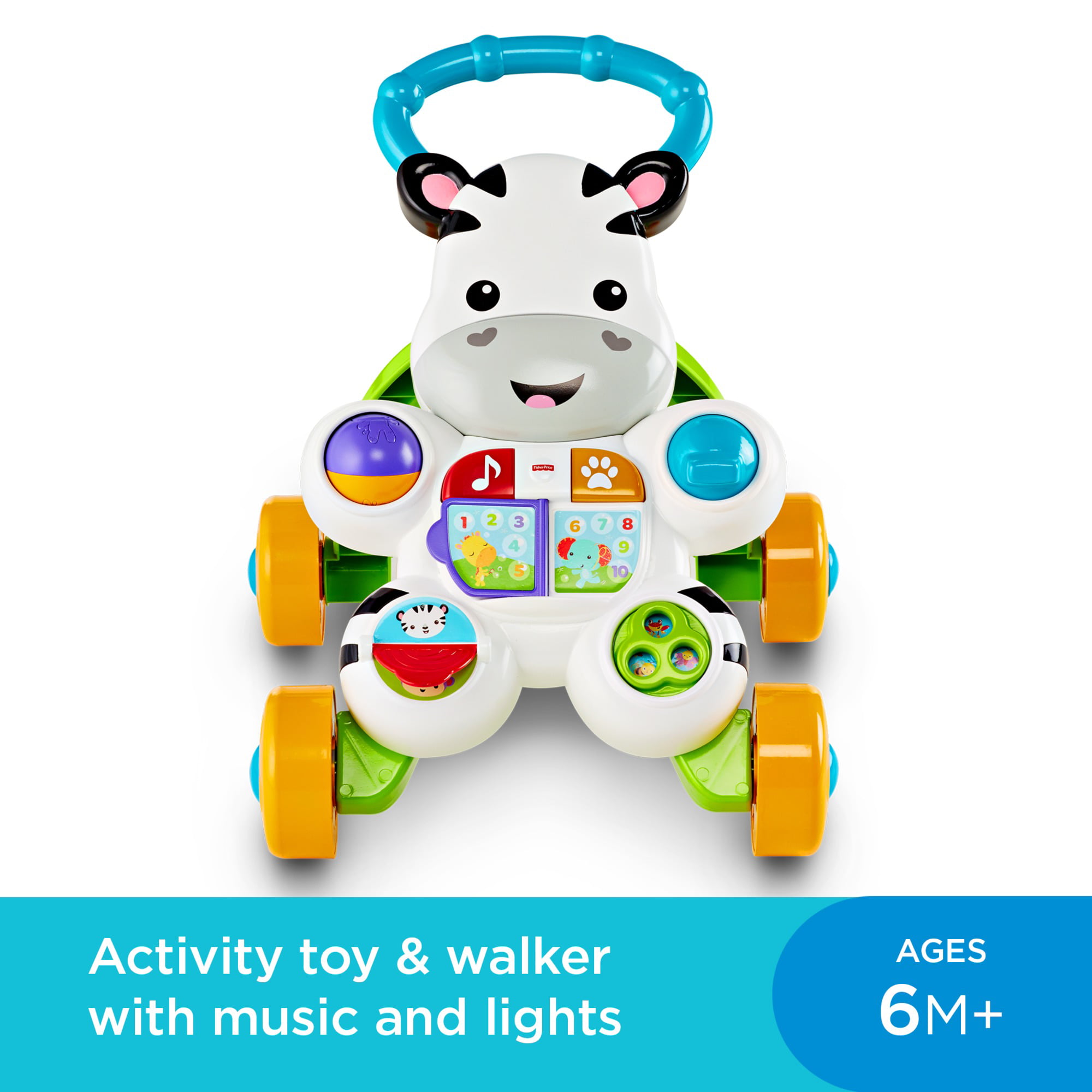 Fisher-Price Baby Walker with Lights Music and Activities. Learn with Me Zebra Walker